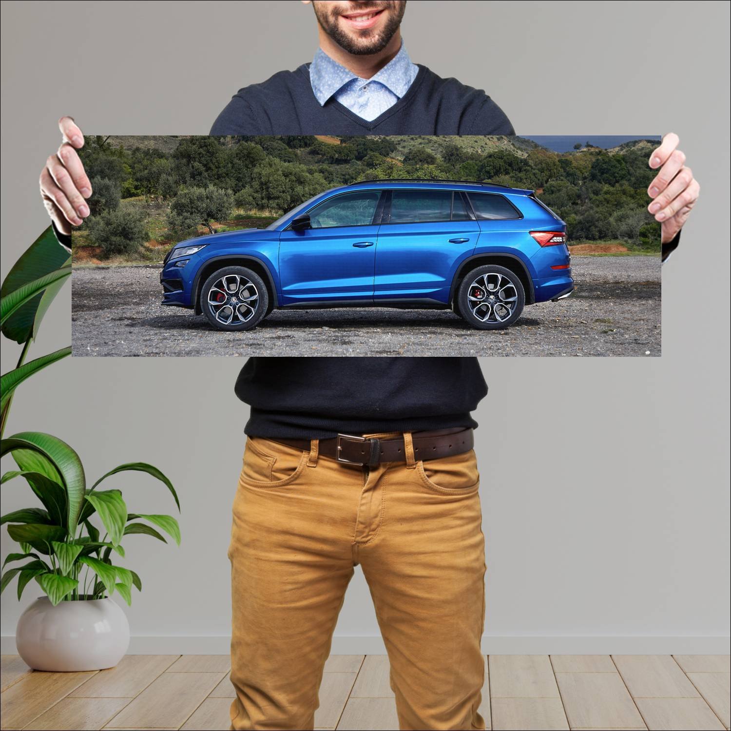 Cuadro grande 30x80cm 2018 skoda kodiaq rs auto 355 Skoda