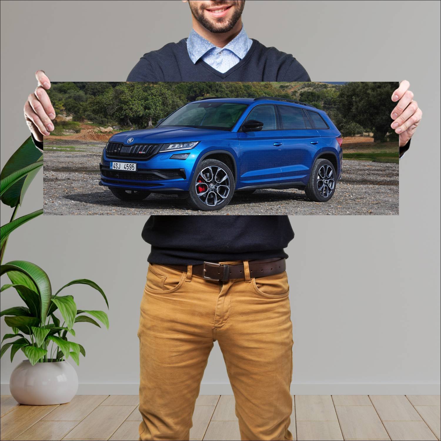 Cuadro grande 30x80cm 2018 skoda kodiaq rs auto 356 Skoda