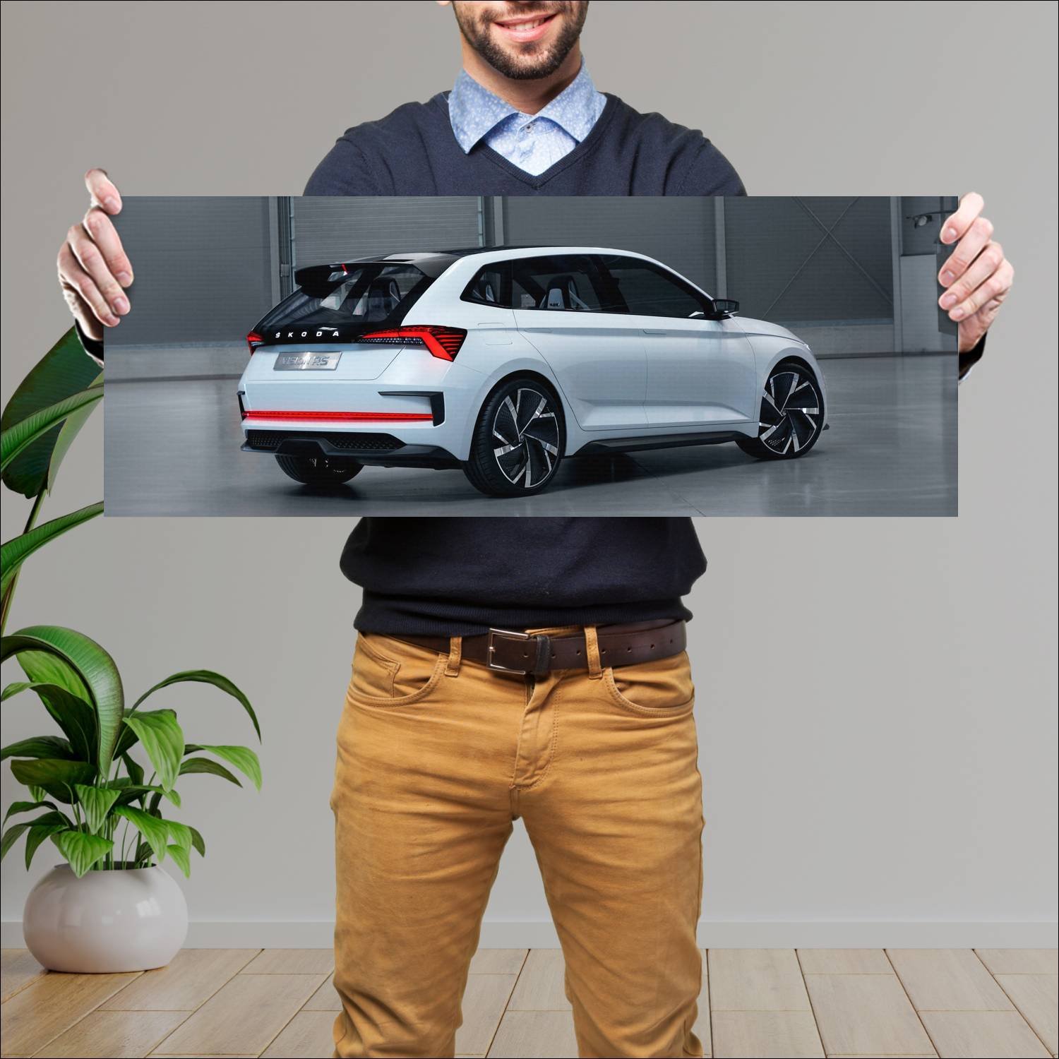 Cuadro grande 30x80cm 2018 skoda vision rs auto 359 Skoda