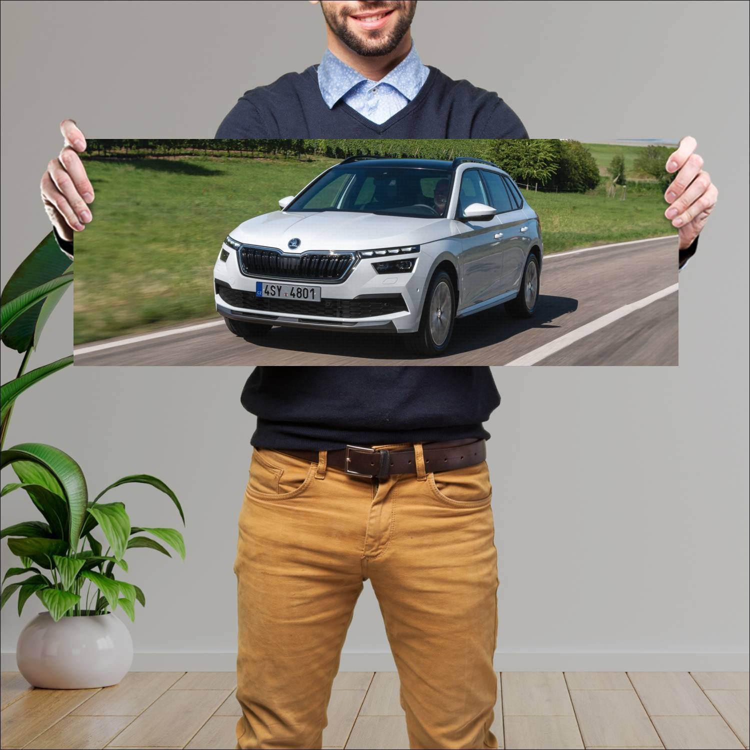 Cuadro grande 30x80cm 2019 skoda kamiq auto 365 Skoda