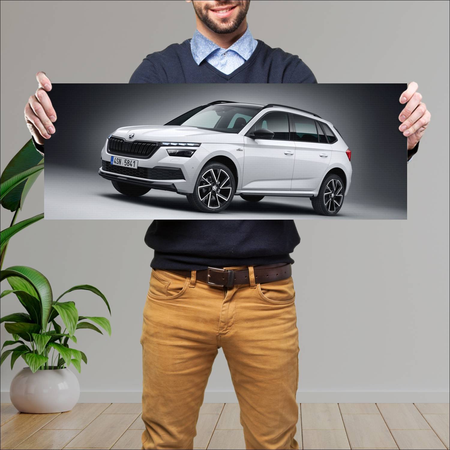 Cuadro grande 30x80cm 2019 skoda kamiq monte carlo 368 Skoda