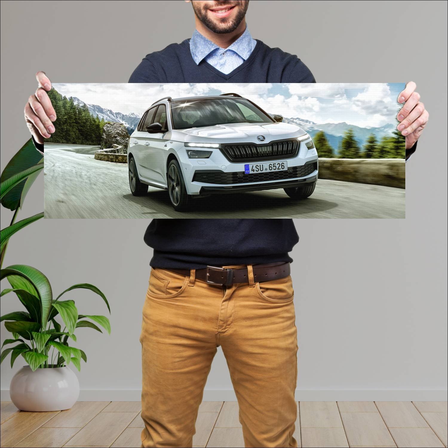 Cuadro grande 30x80cm 2019 skoda kamiq monte carlo 369 Skoda