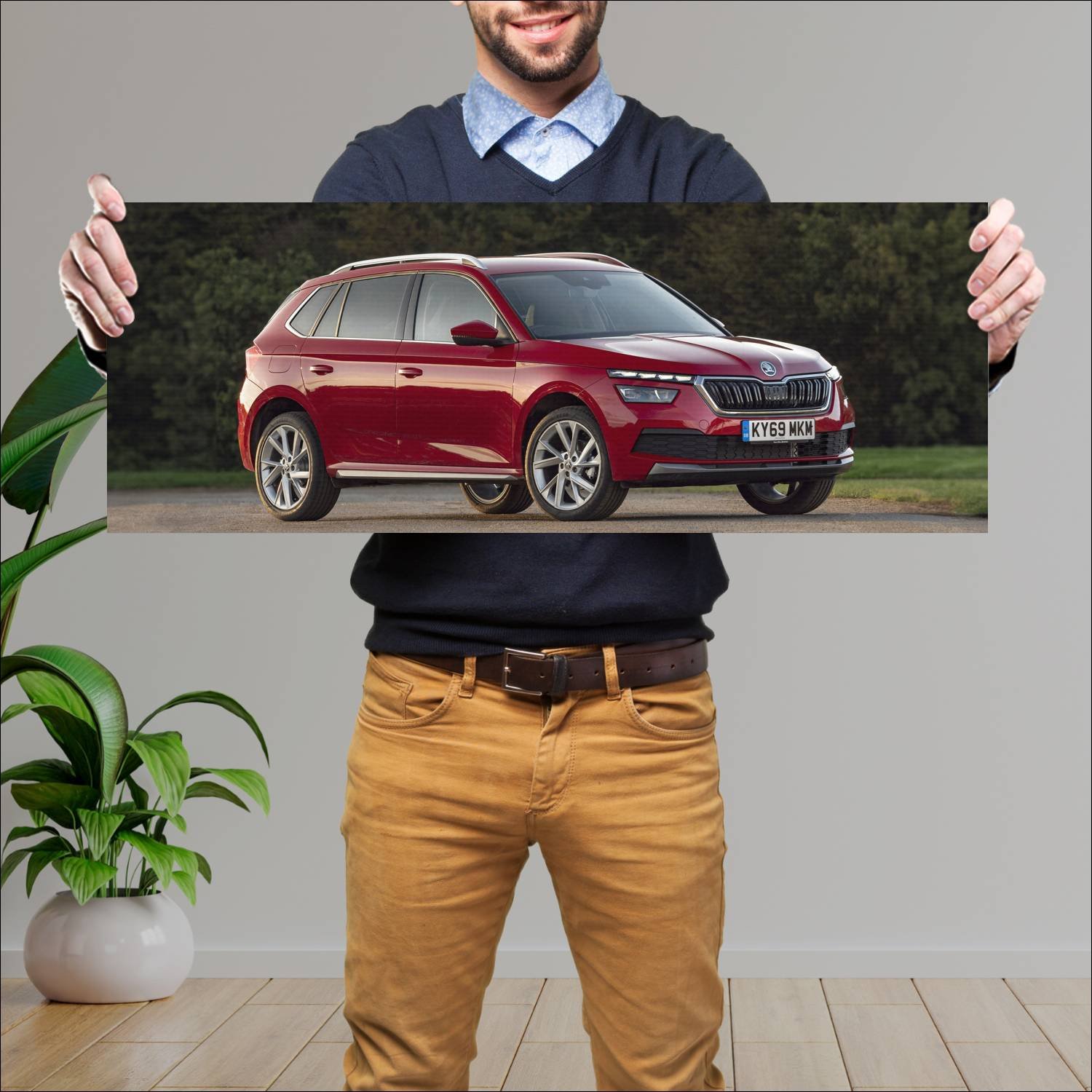 Cuadro grande 30x80cm 2019 skoda kamiq uk auto 370 Skoda