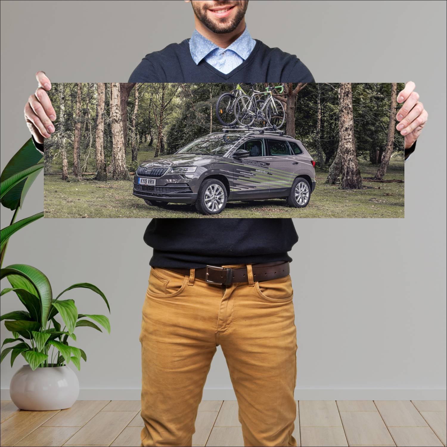 Cuadro grande 30x80cm 2019 skoda karoq velo concep 372 Skoda