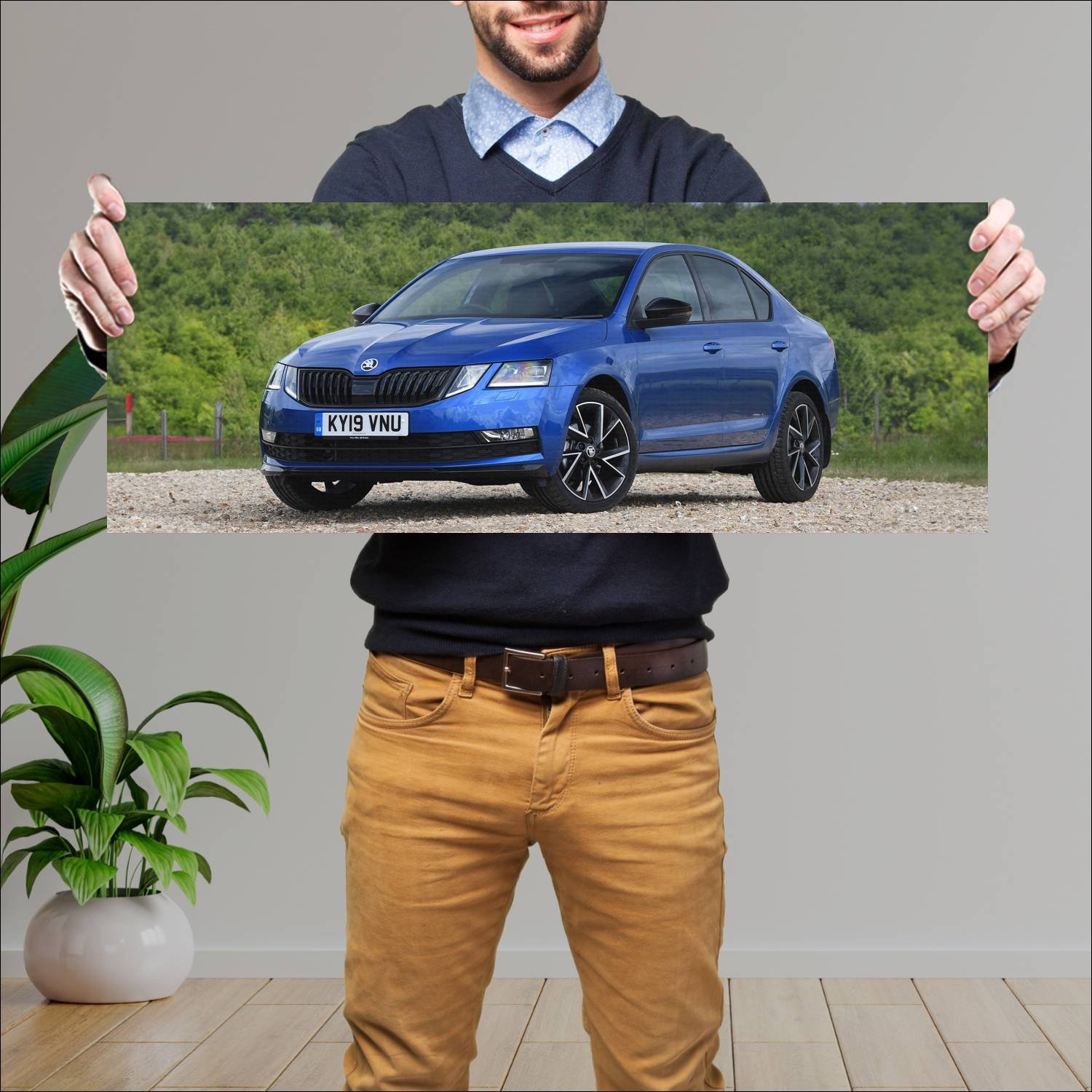 Cuadro grande 30x80cm 2019 skoda octavia sportline 378 Skoda