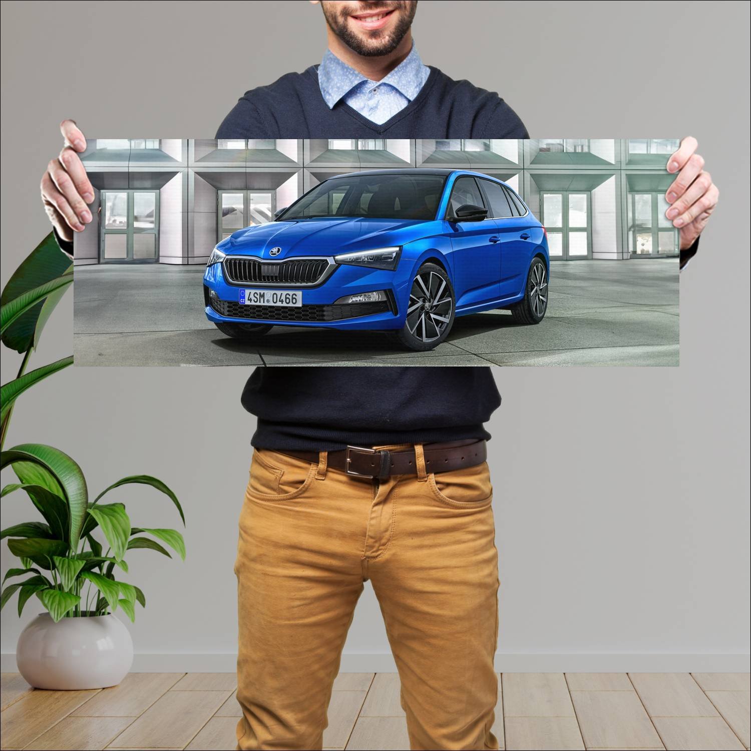 Cuadro grande 30x80cm 2019 skoda scala auto 379 Skoda