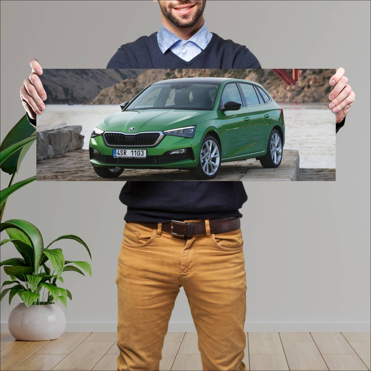 Cuadro grande 30x80cm 2019 skoda scala auto 380 Skoda