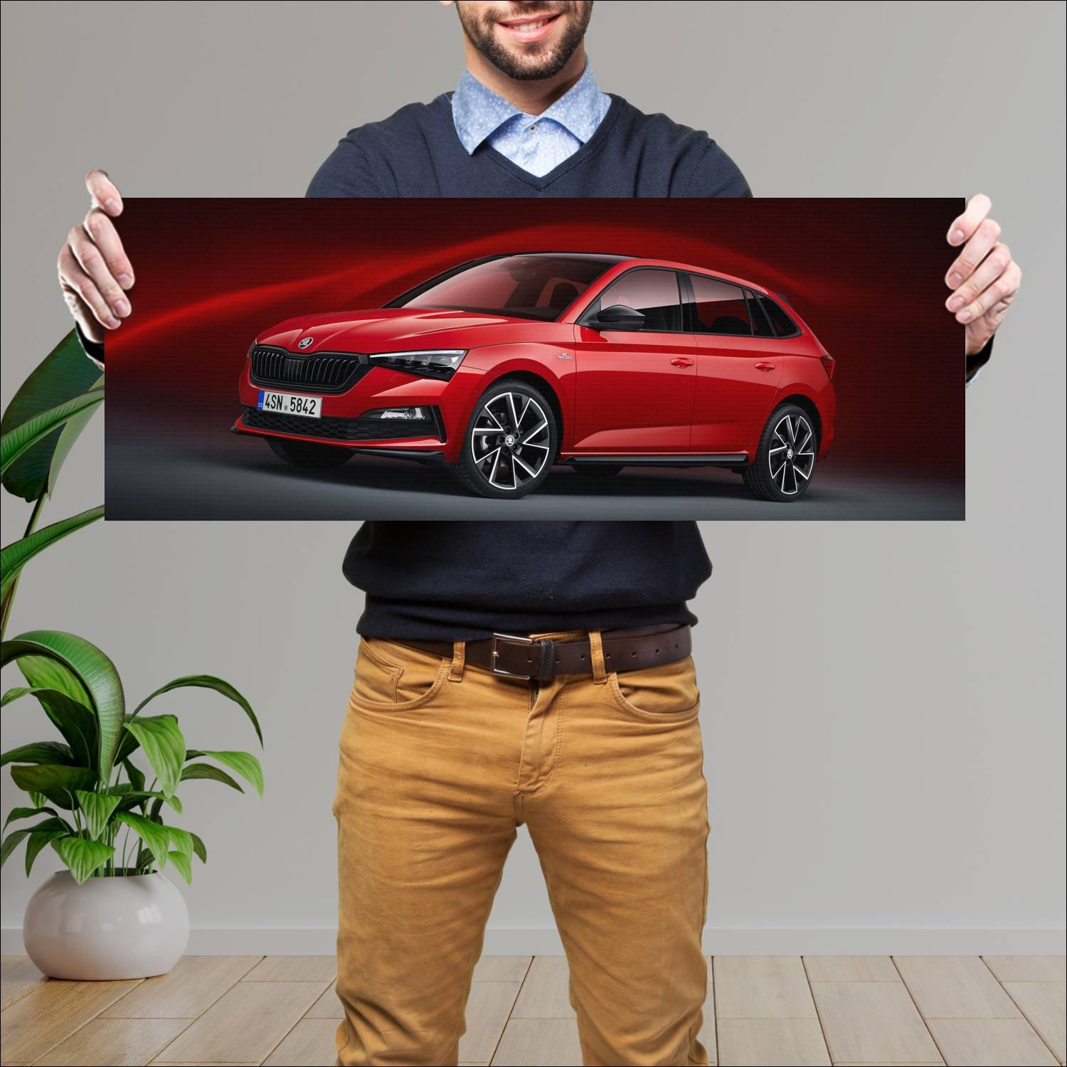 Cuadro grande 30x80cm 2019 skoda scala monte carlo 382 Skoda
