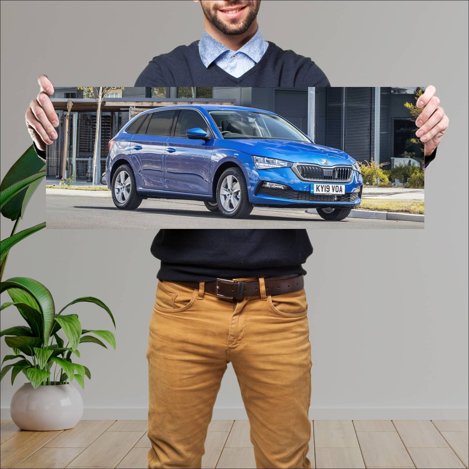 Cuadro grande 30x80cm 2019 skoda scala uk auto 383 Skoda