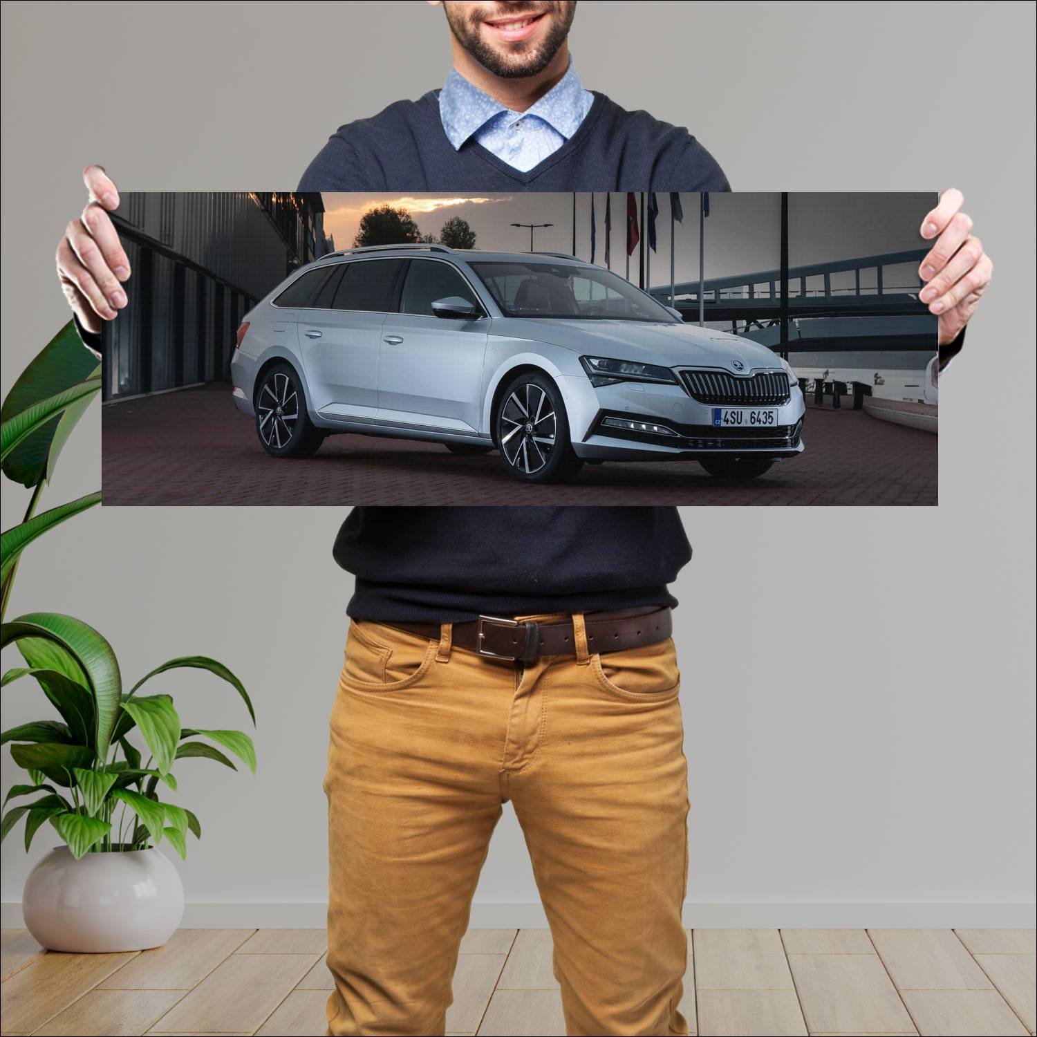 Cuadro grande 30x80cm 2019 skoda superb iv combi l 390 Skoda