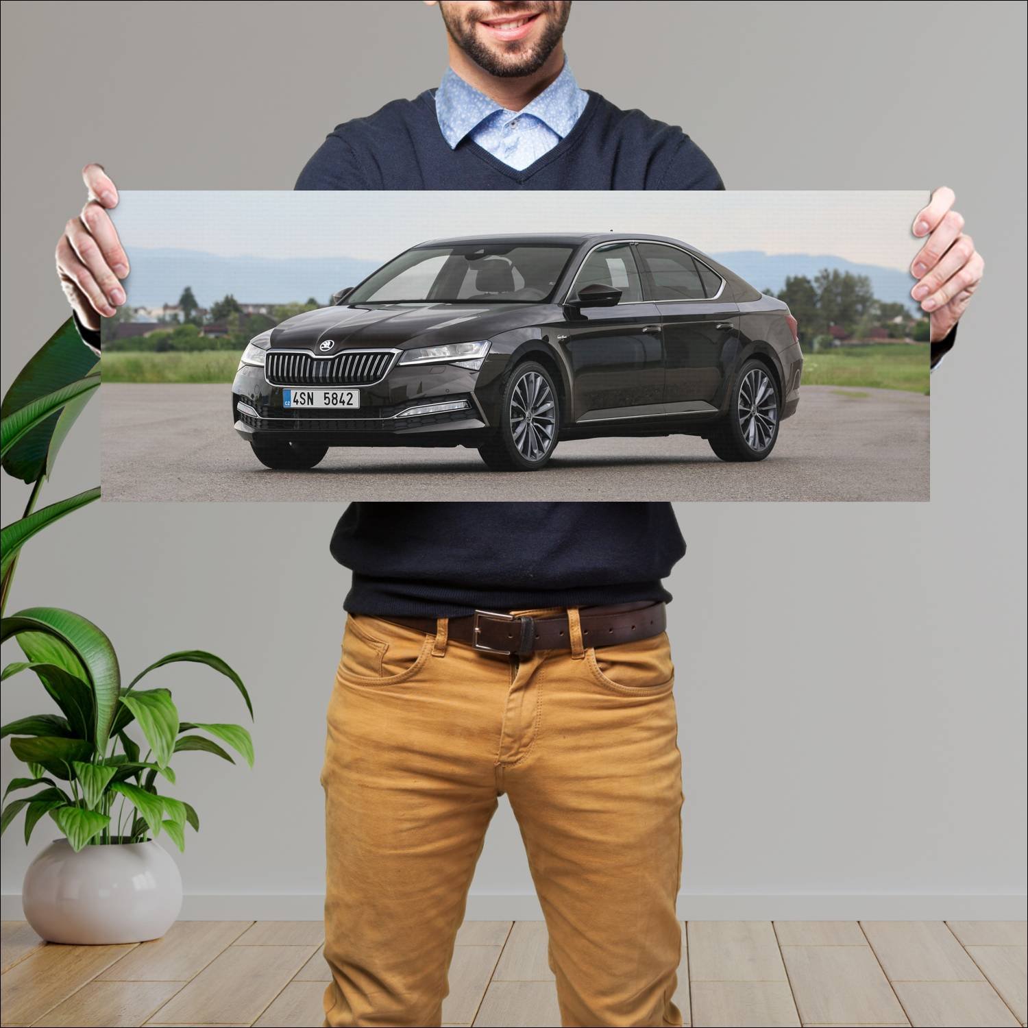 Cuadro grande 30x80cm 2019 skoda superb laurin and 391 Skoda