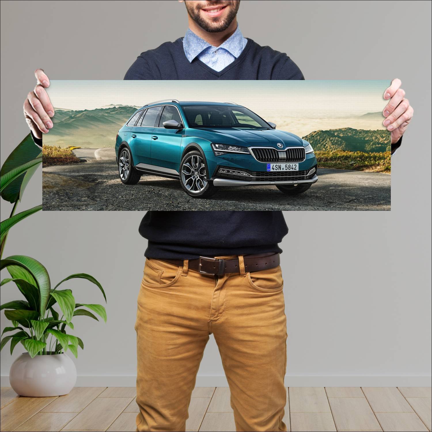 Cuadro grande 30x80cm 2019 skoda superb scout Skoda