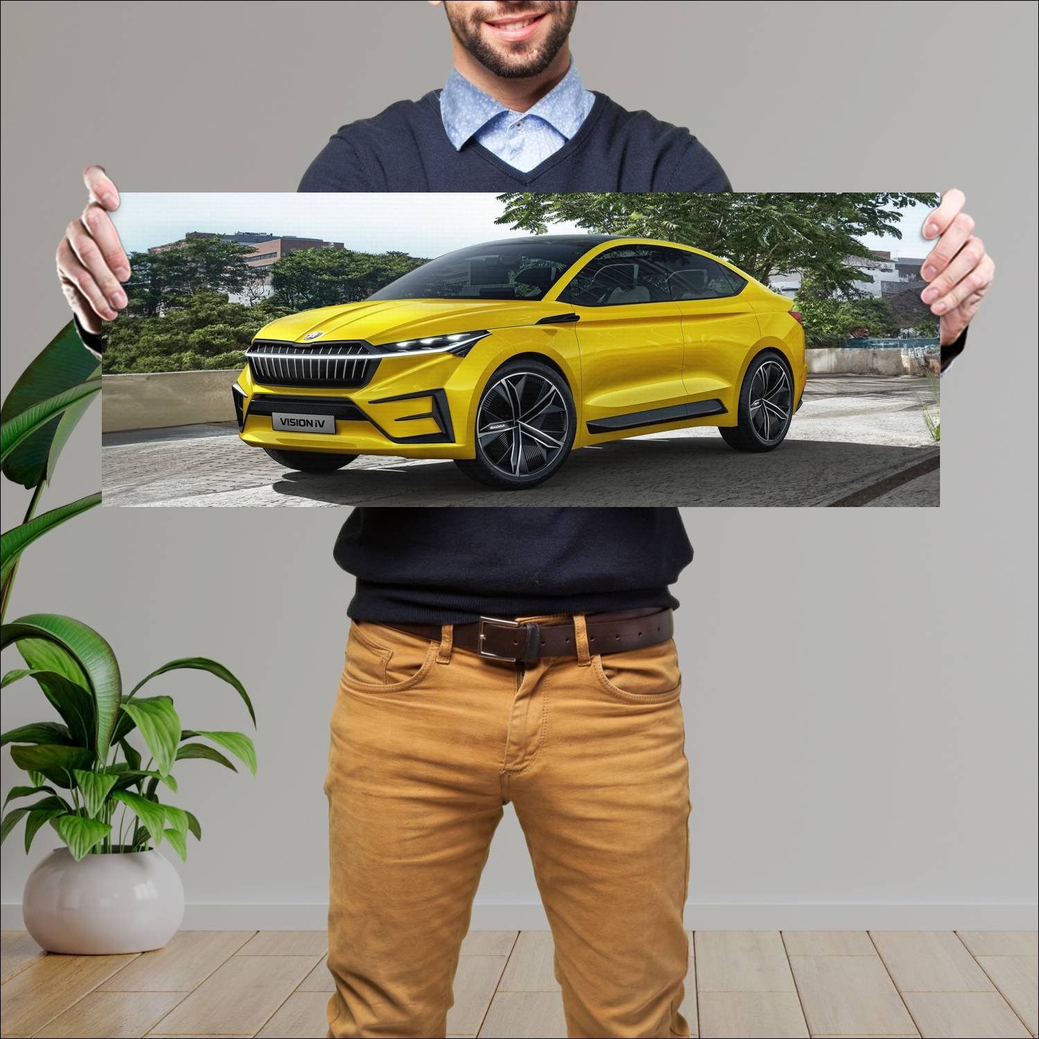 Cuadro grande 30x80cm 2019 skoda vision iv auto 395 Skoda