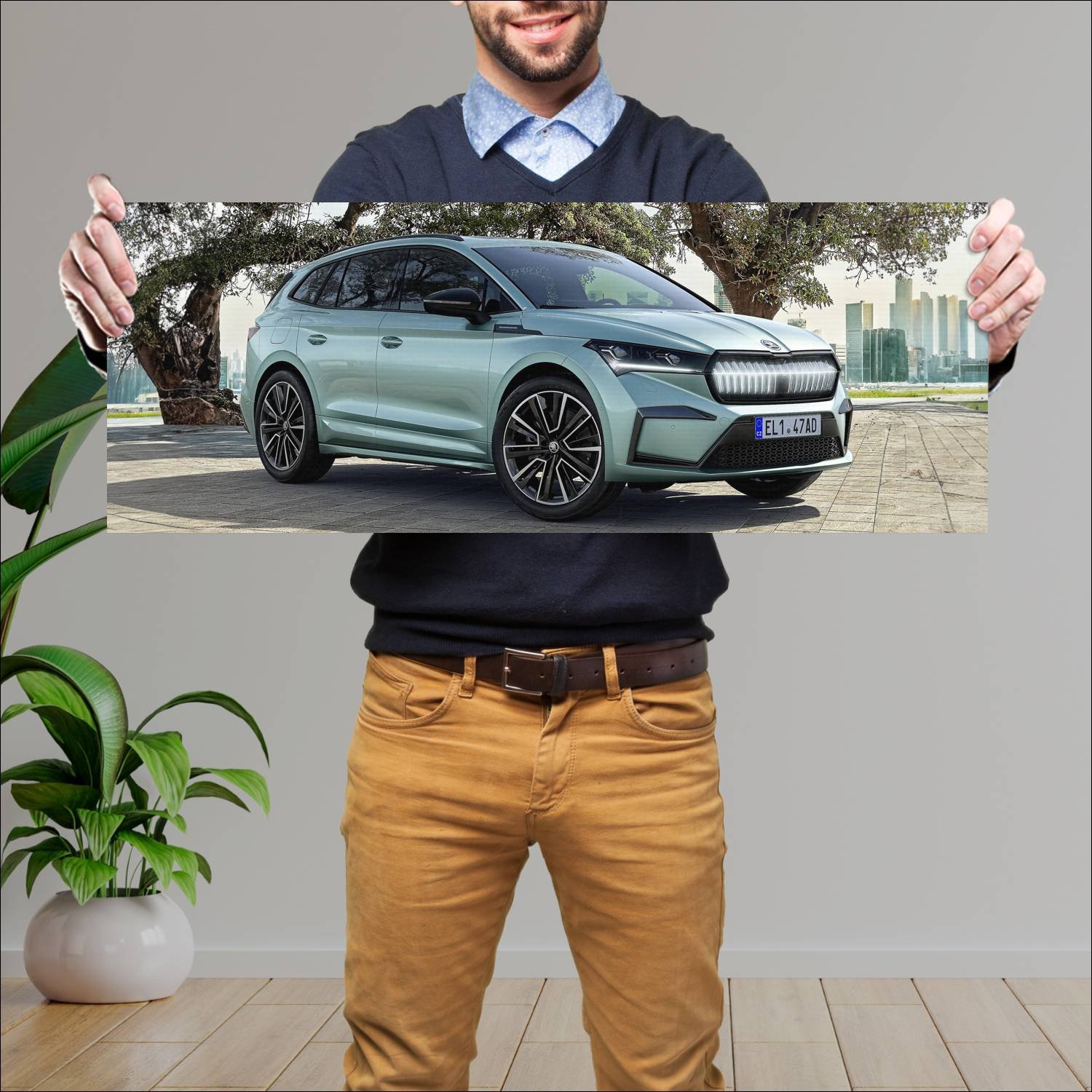 Cuadro grande 30x80cm 2020 skoda enyaq iv founders 398 Skoda