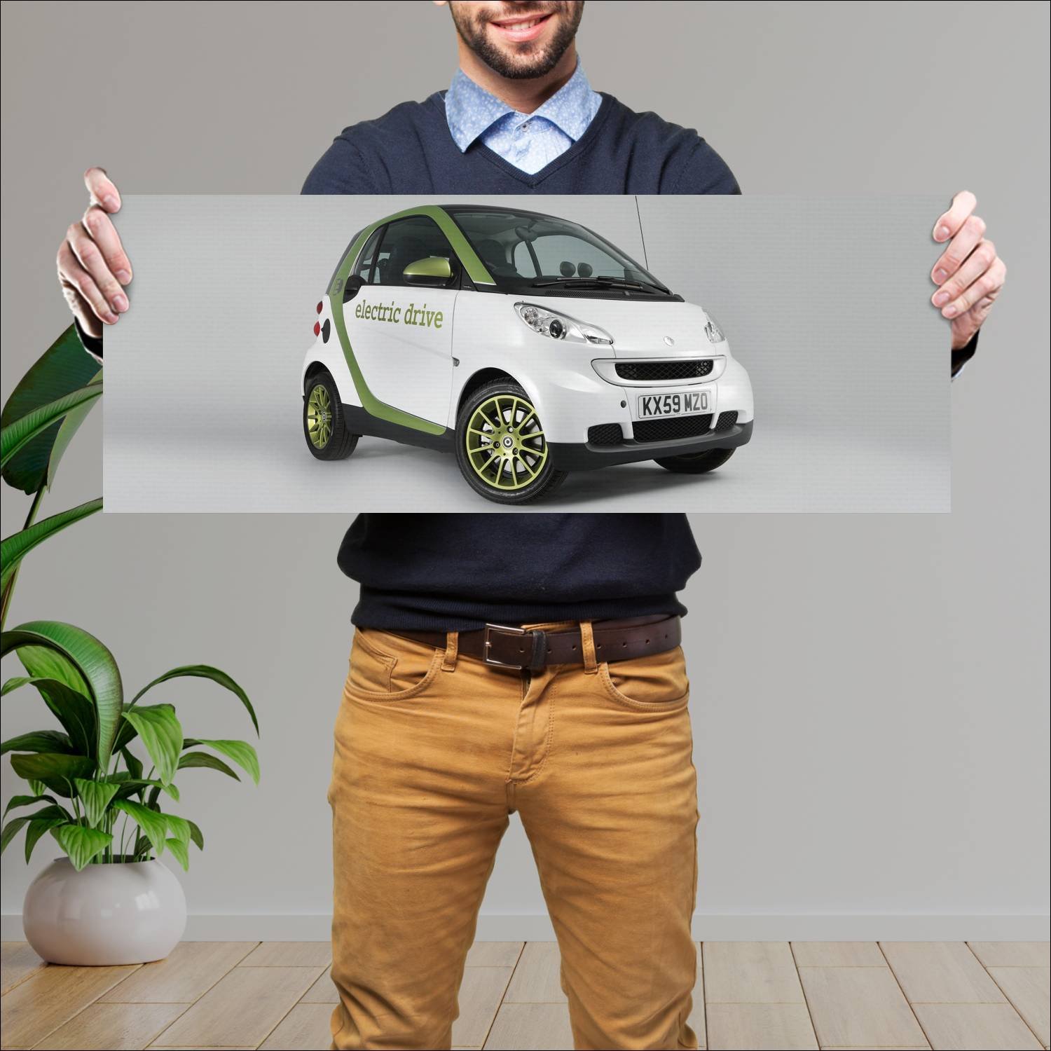 Cuadro grande 30x80cm 2009 smart fortwo electric d 62 Smart