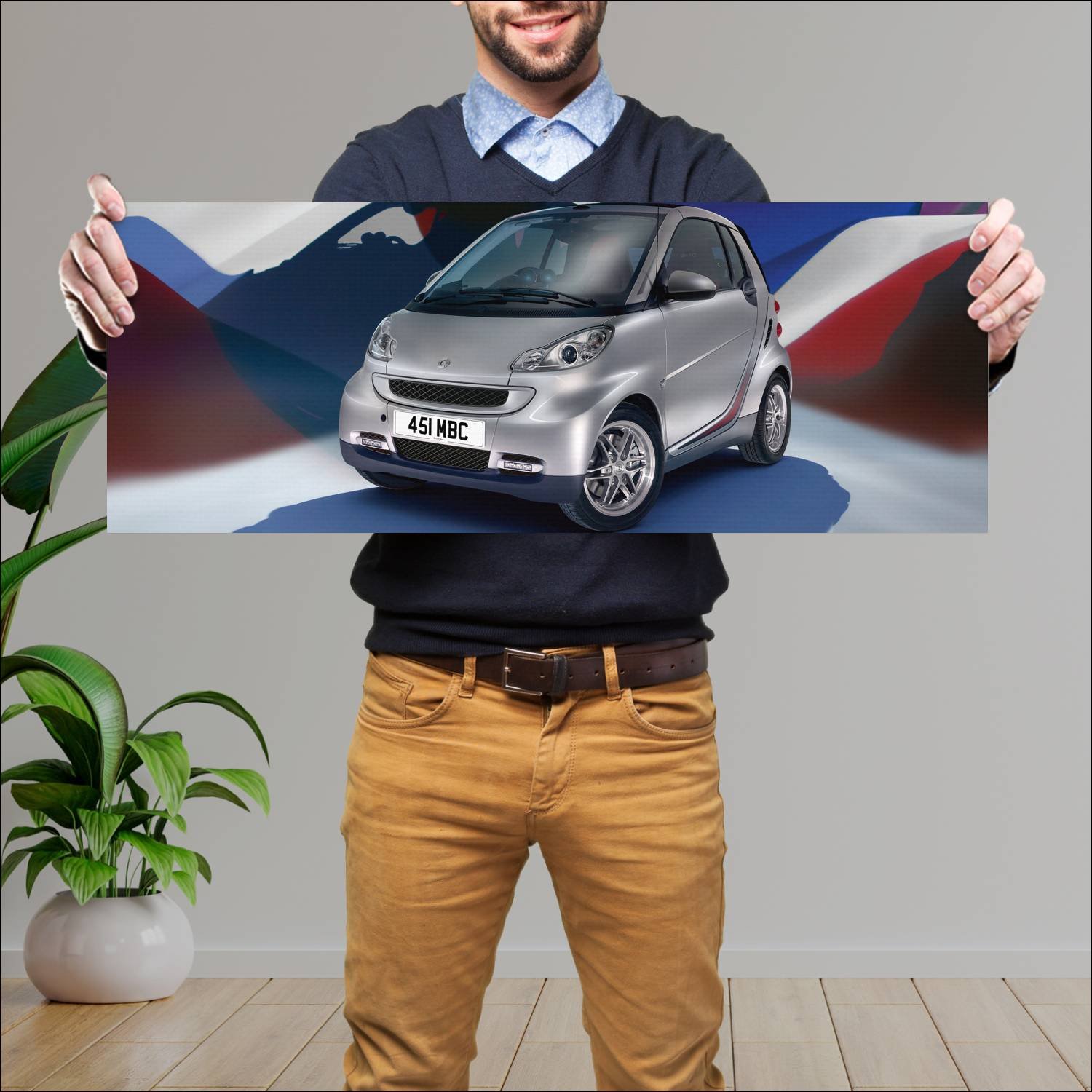 Cuadro grande 30x80cm 2010 smart fortwo cabrio gb 65 Smart