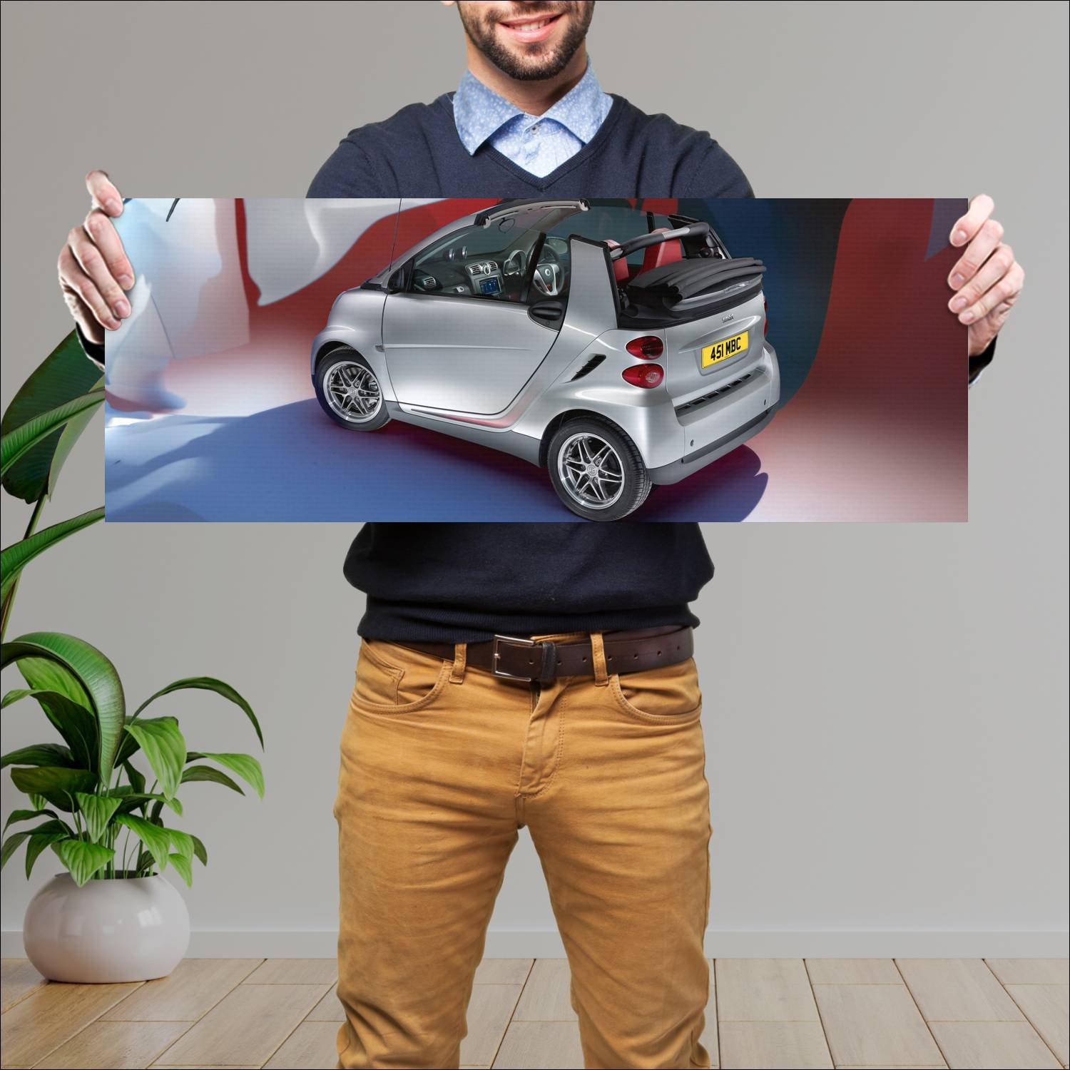 Cuadro grande 30x80cm 2010 smart fortwo cabrio gb 66 Smart