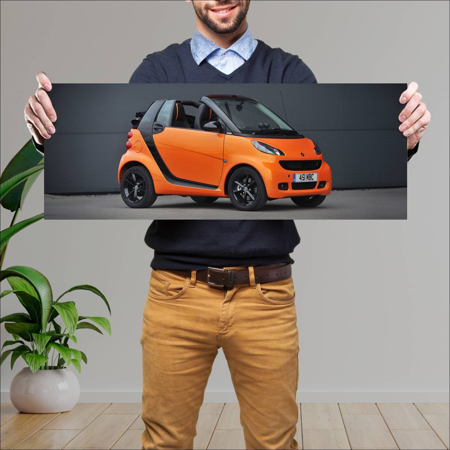 Cuadro grande 30x80cm 2011 smart fortwo cabrio nig 76 Smart