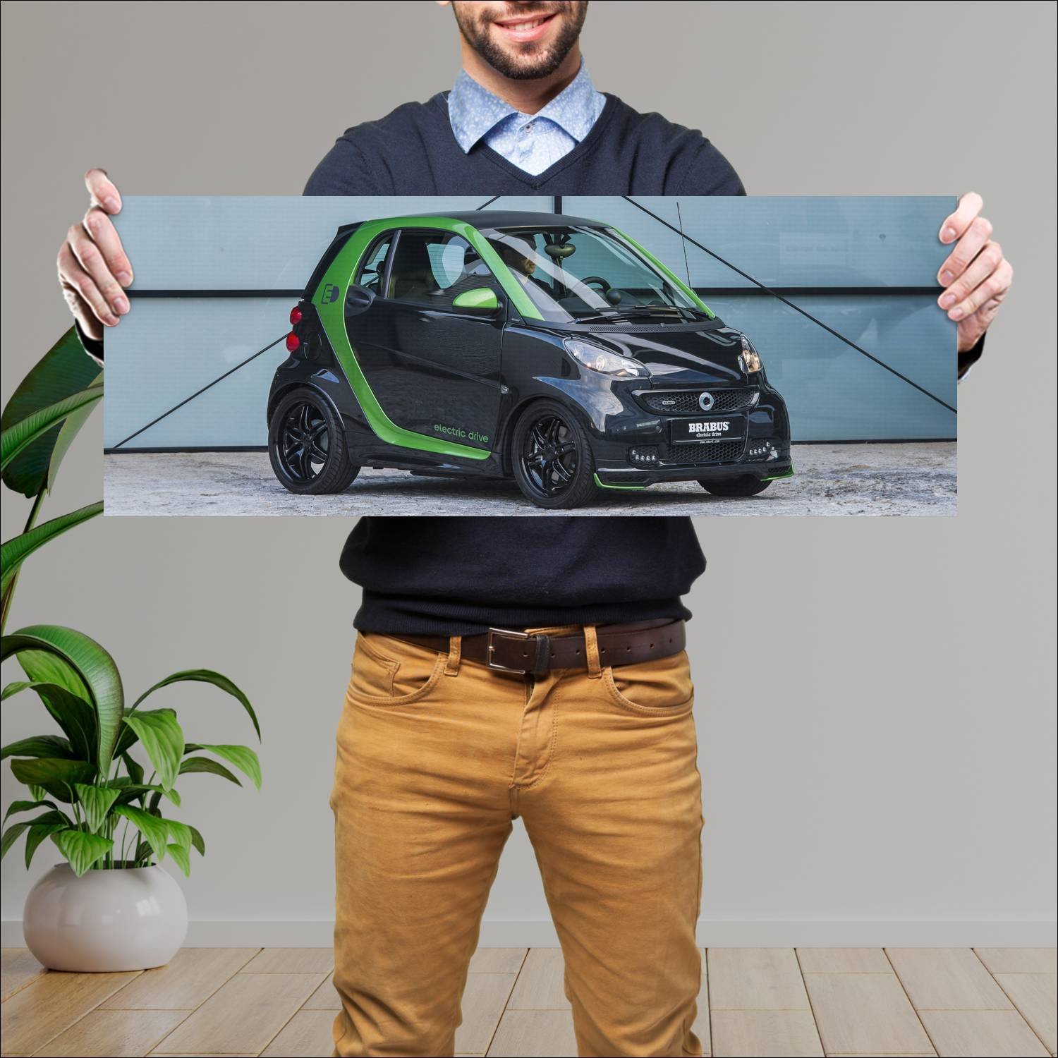 Cuadro grande 30x80cm 2012 brabus electric drive b 81 Smart