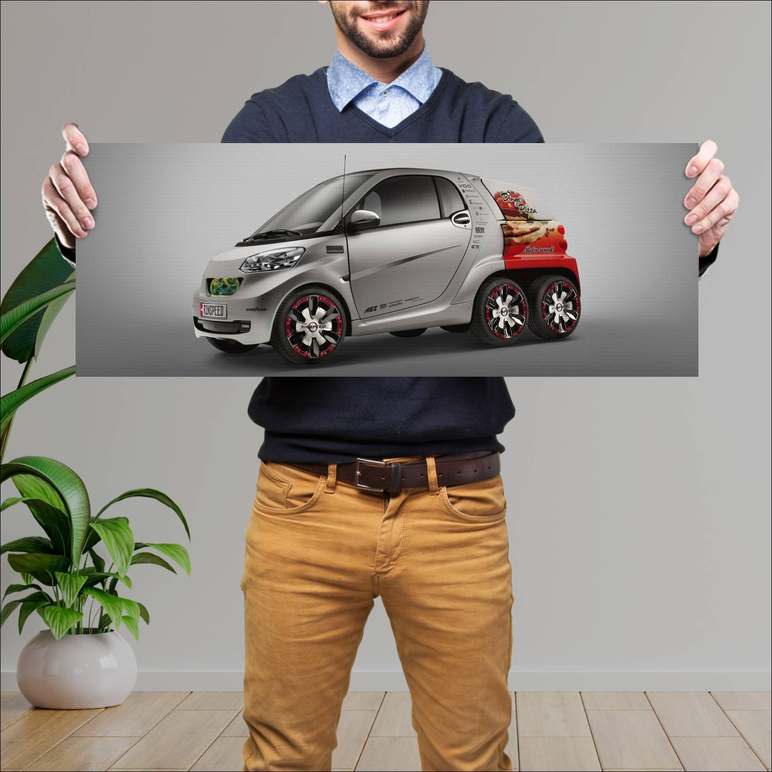 Cuadro grande 30x80cm 2012 rinspeed dock plus go 1 83 Smart