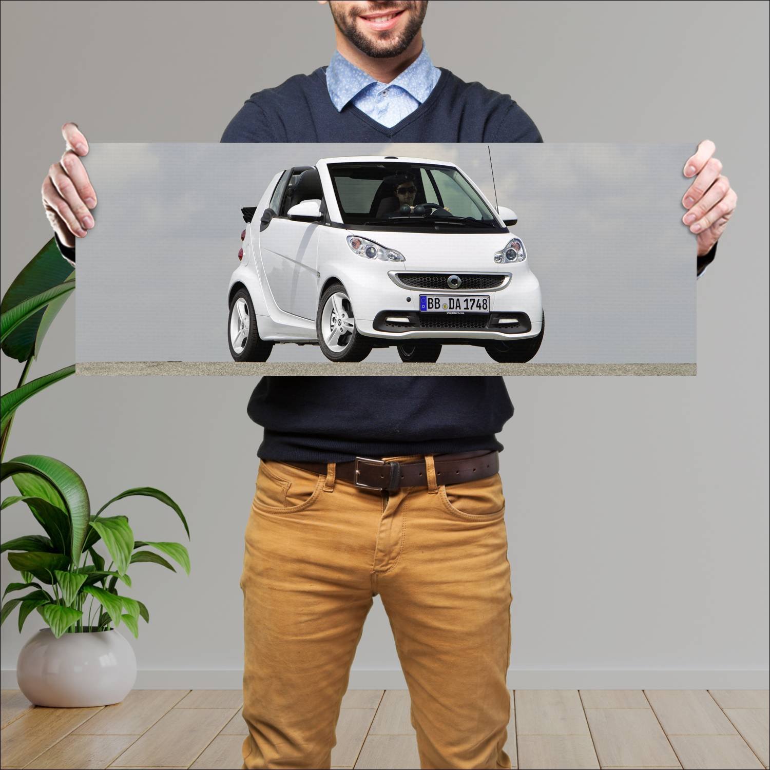 Cuadro grande 30x80cm 2012 smart fortwo cabrio ice 90 Smart