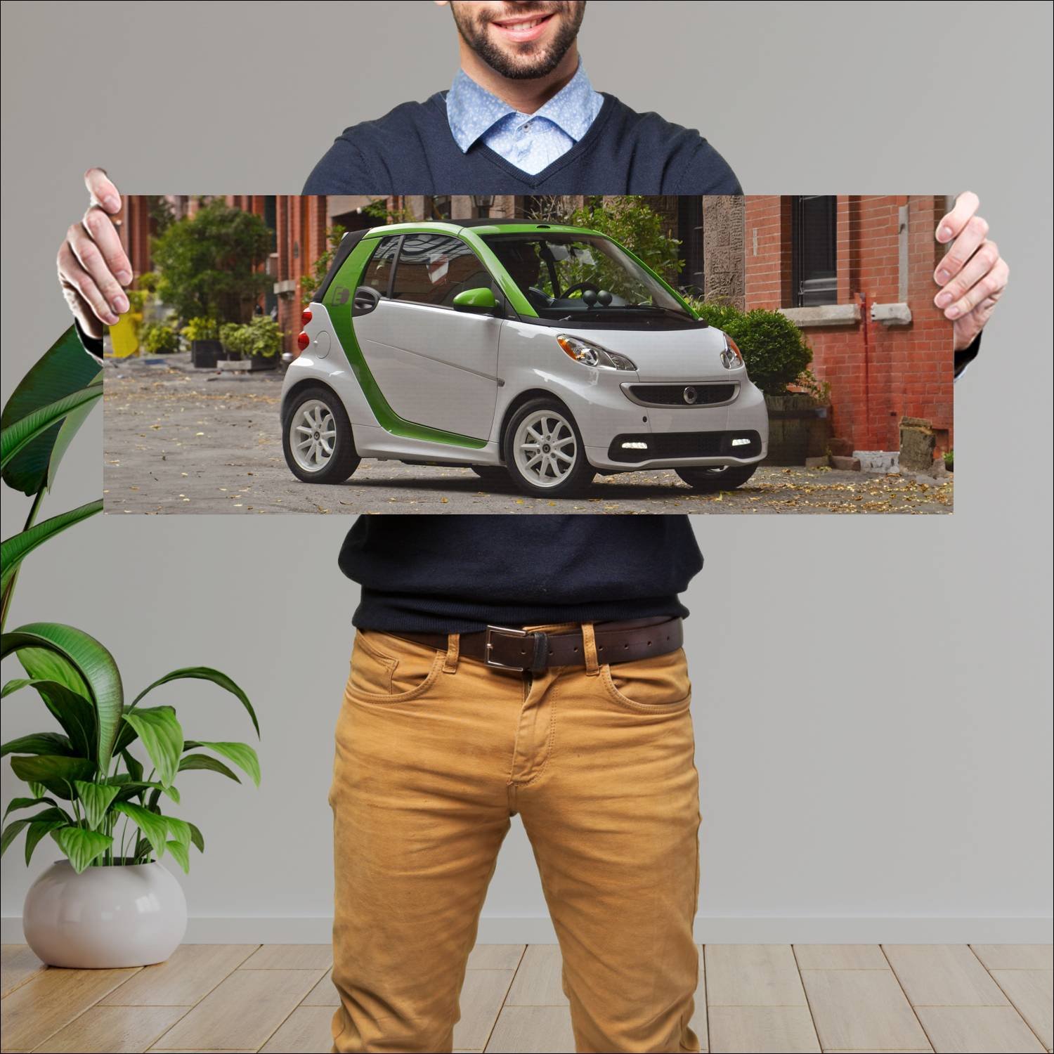 Cuadro grande 30x80cm 2013 smart fortwo cabrio ele 100 Smart