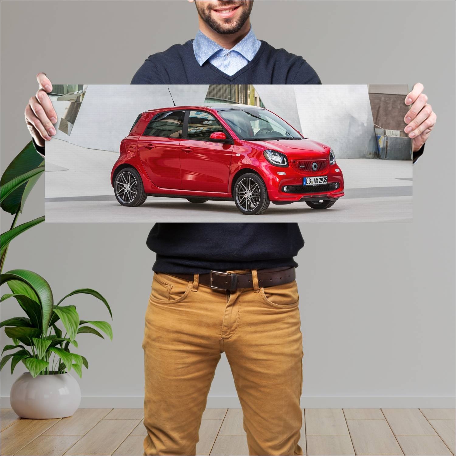 Cuadro grande 30x80cm 2016 smart brabus forfour 11 117 Smart