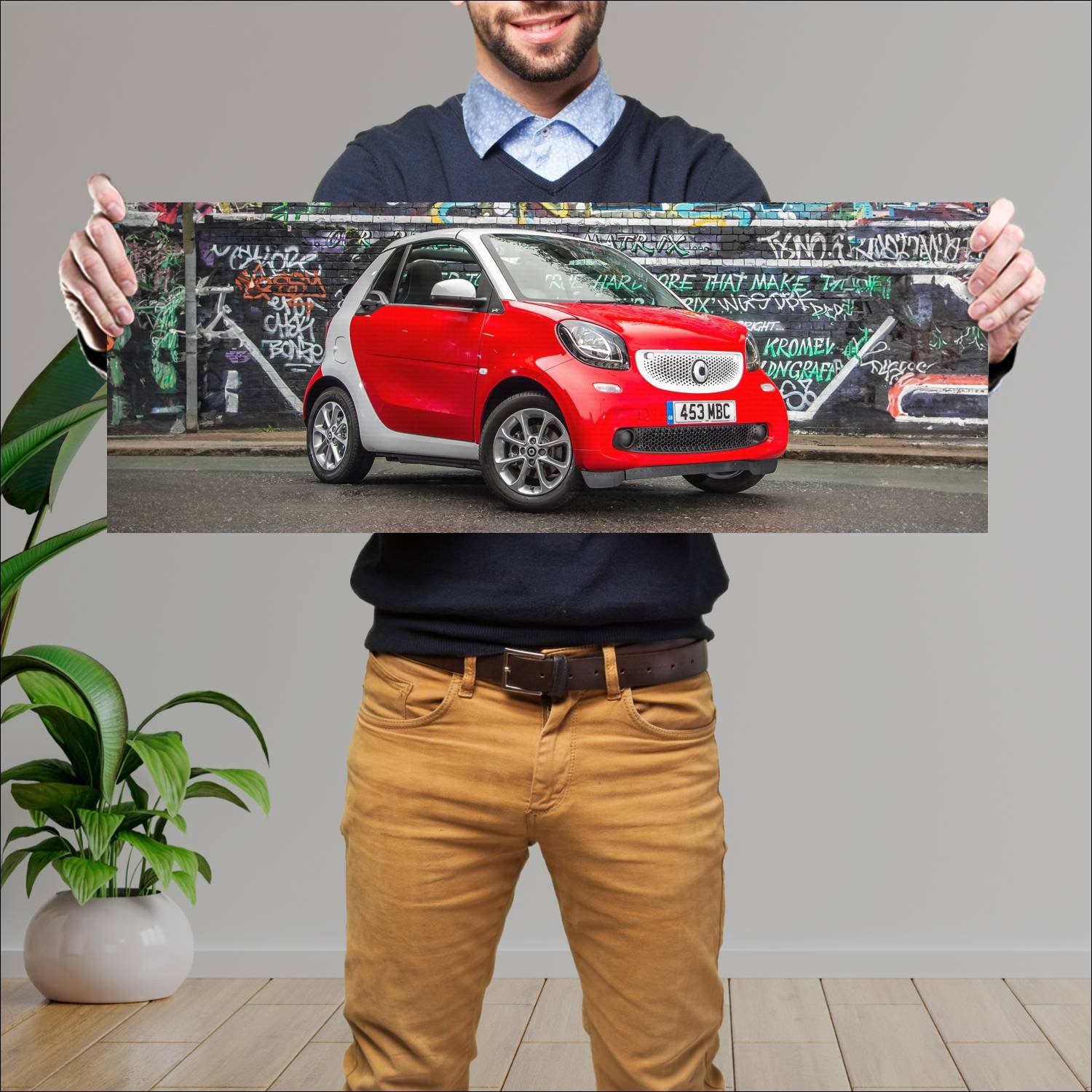 Cuadro grande 30x80cm 2016 smart fortwo cabrio pas 127 Smart