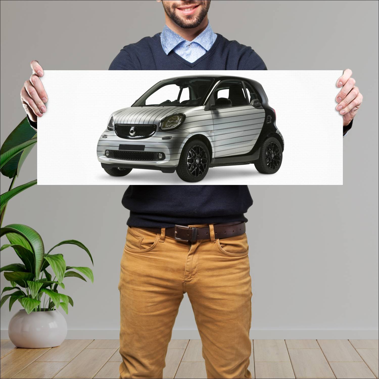 Cuadro grande 30x80cm 2016 smart fortwo pinstripe 129 Smart