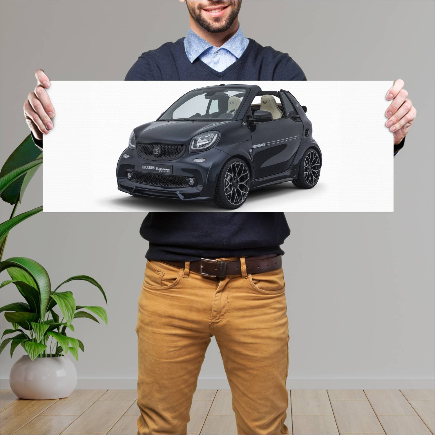 Cuadro grande 30x80cm 2017 brabus ultimate 125 sun 134 Smart
