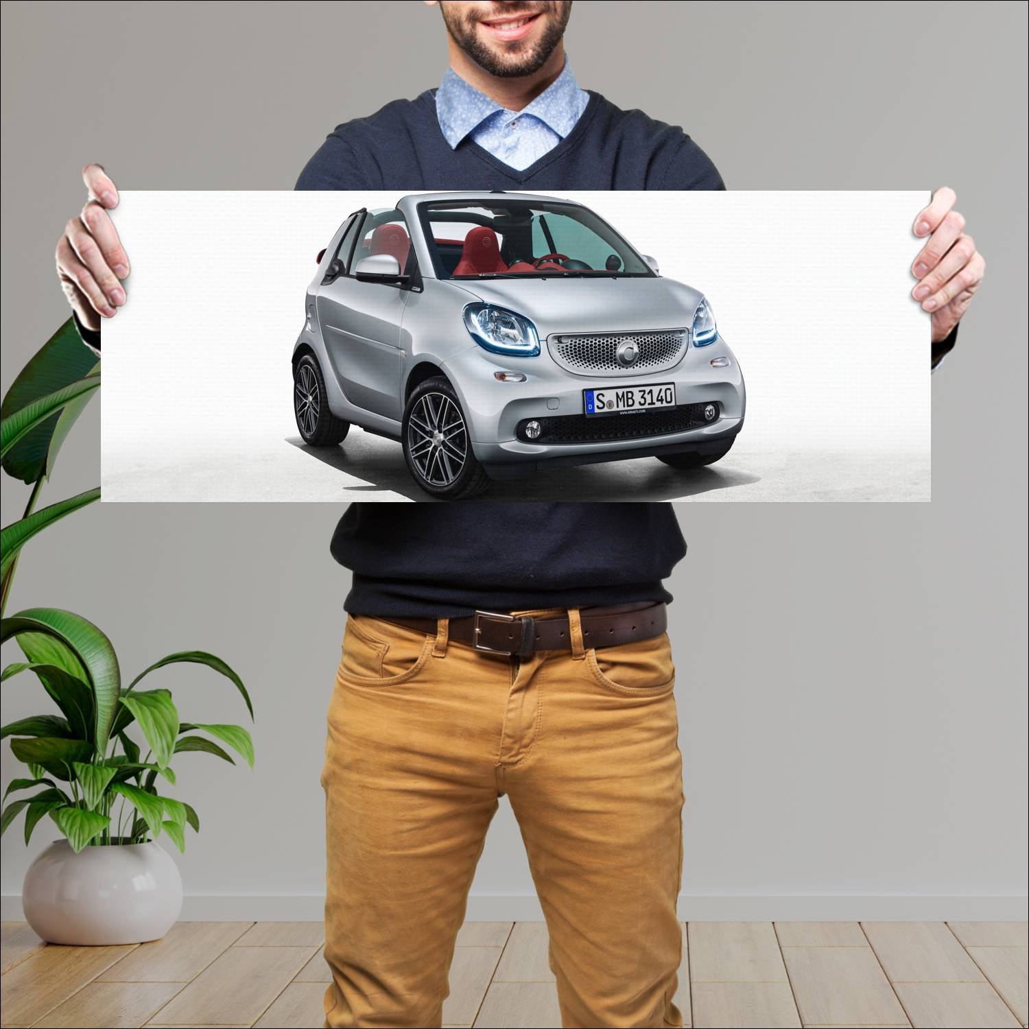 Cuadro grande 30x80cm 2017 smart brabus fortwo cab 137 Smart