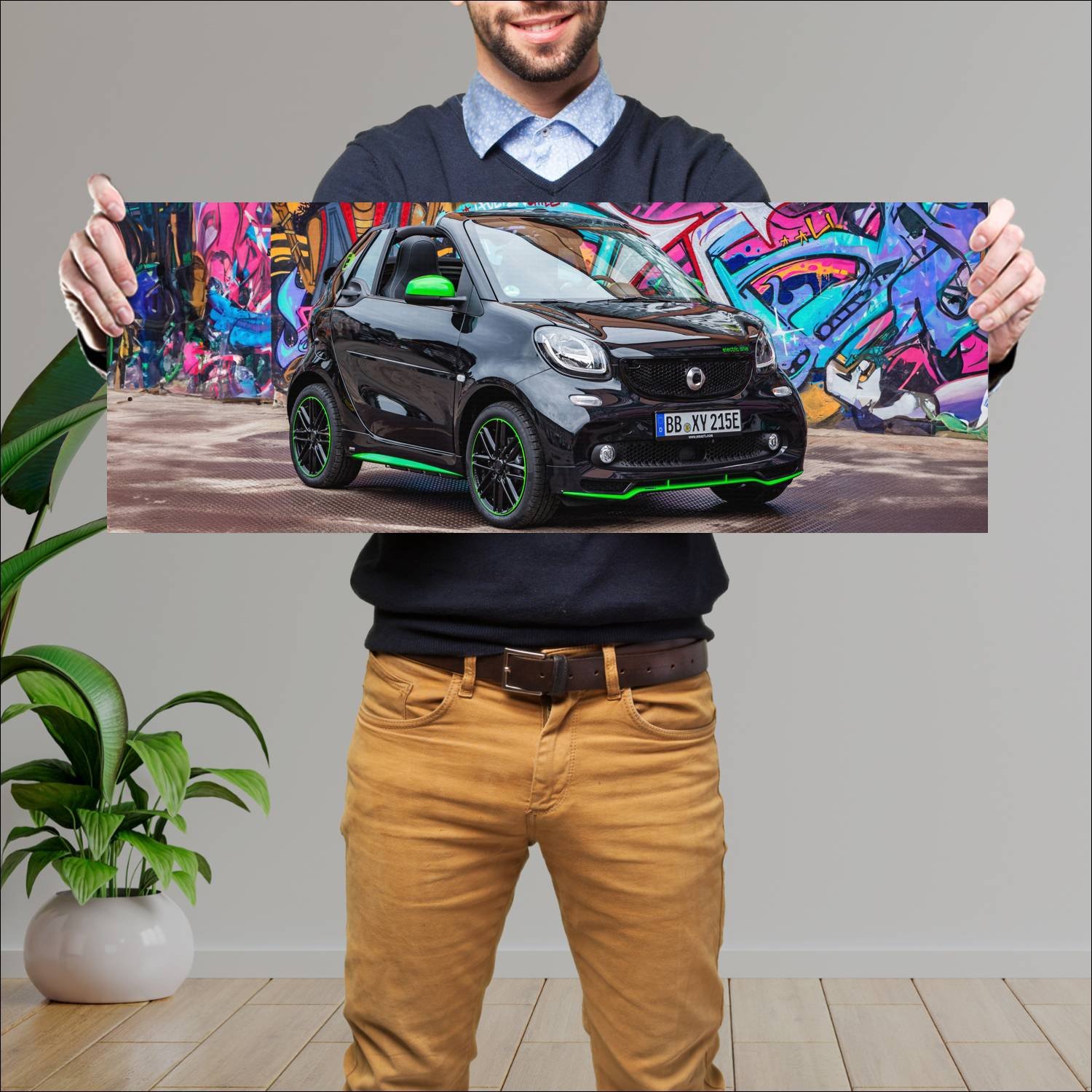 Cuadro grande 30x80cm 2017 smart brabus fortwo cab 138 Smart