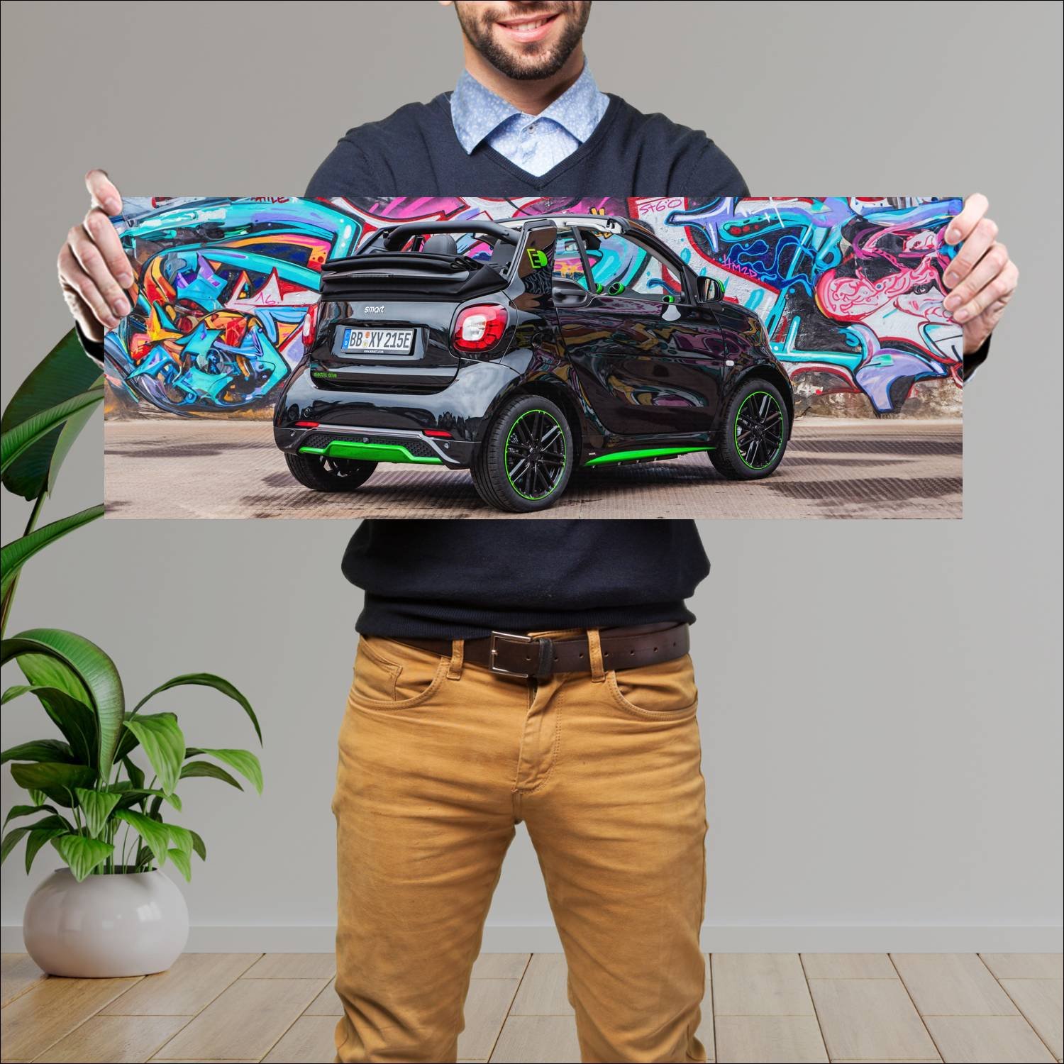 Cuadro grande 30x80cm 2017 smart brabus fortwo cab 139 Smart