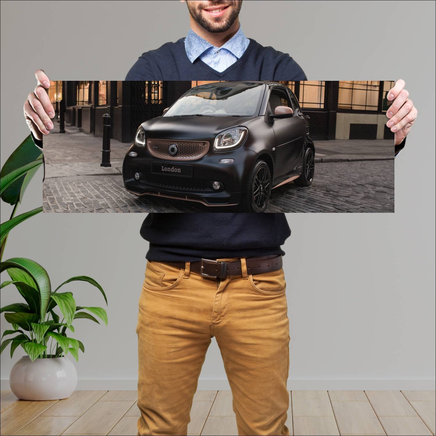 Cuadro grande 30x80cm 2017 smart brabus fortwo dis 140 Smart