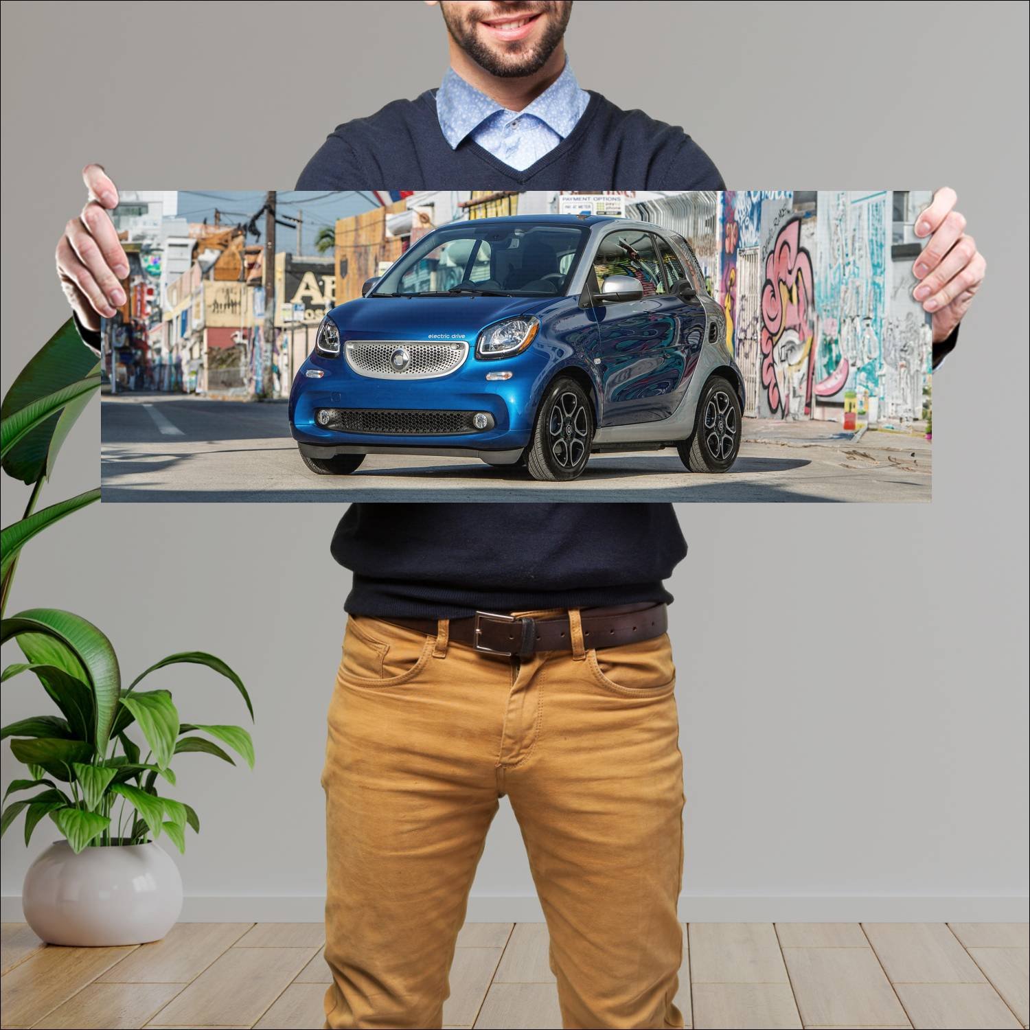 Cuadro grande 30x80cm 2017 smart fortwo electric d 153 Smart