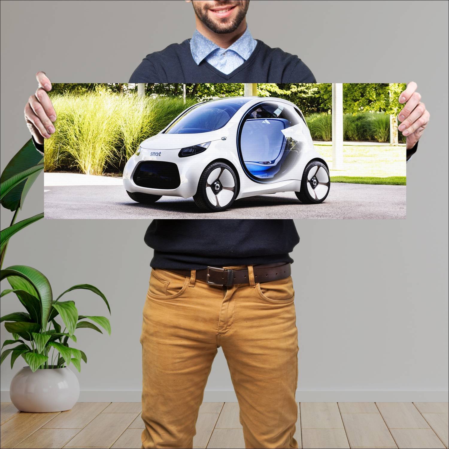 Cuadro grande 30x80cm 2017 smart vision eq fortwo 156 Smart