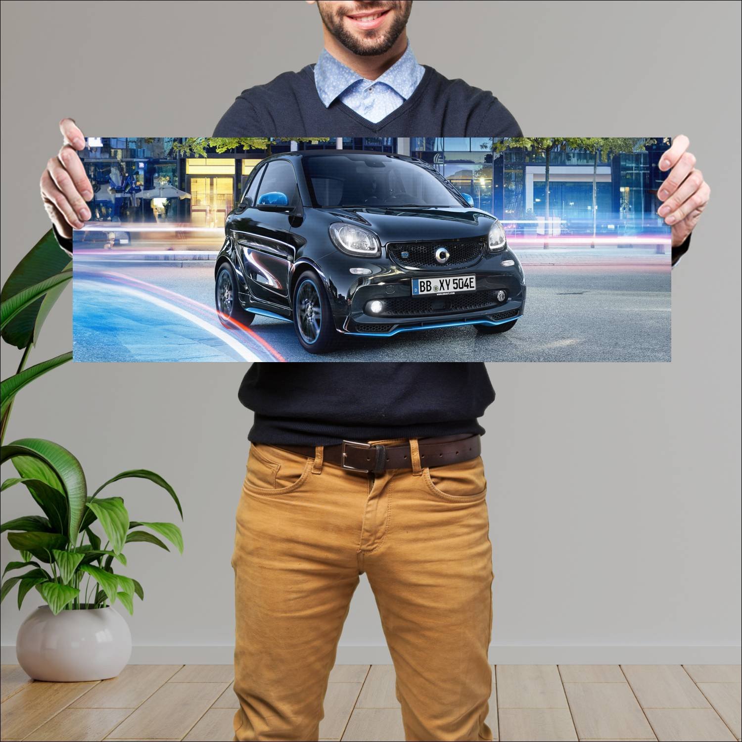 Cuadro grande 30x80cm 2018 smart eq fortwo nightsk 160 Smart