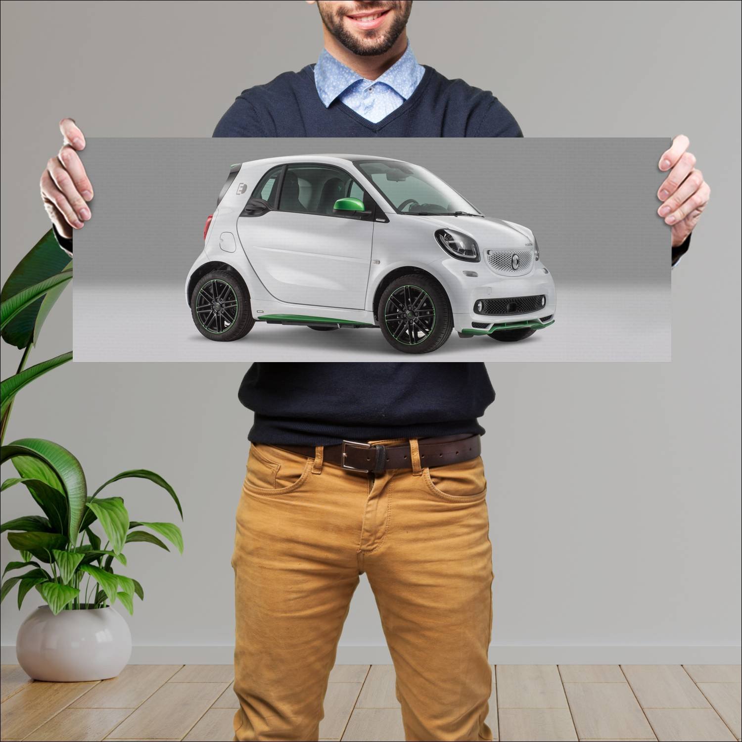 Cuadro grande 30x80cm 2018 smart fortwo electric d 163 Smart