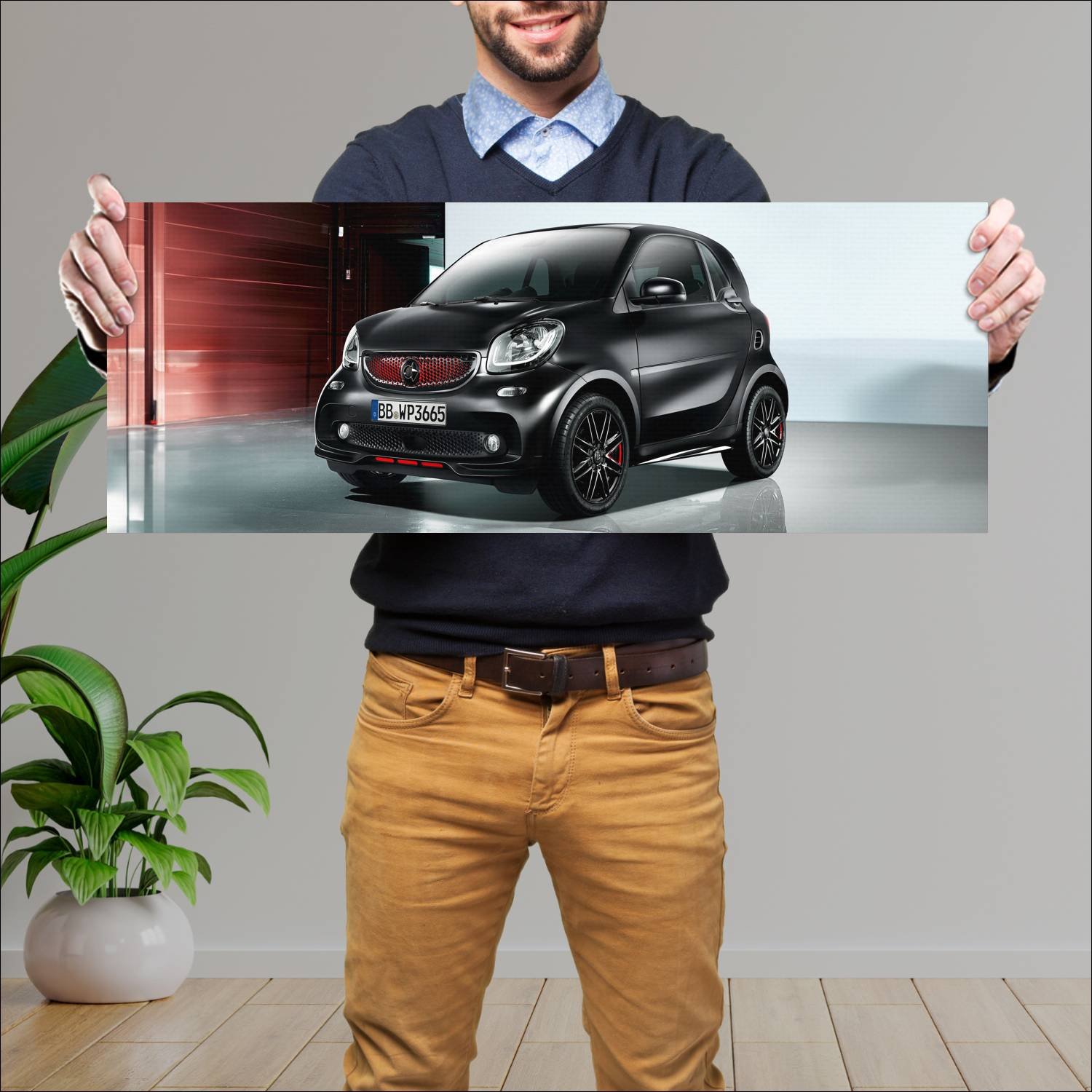 Cuadro grande 30x80cm 2018 smart fortwo pureblack 164 Smart