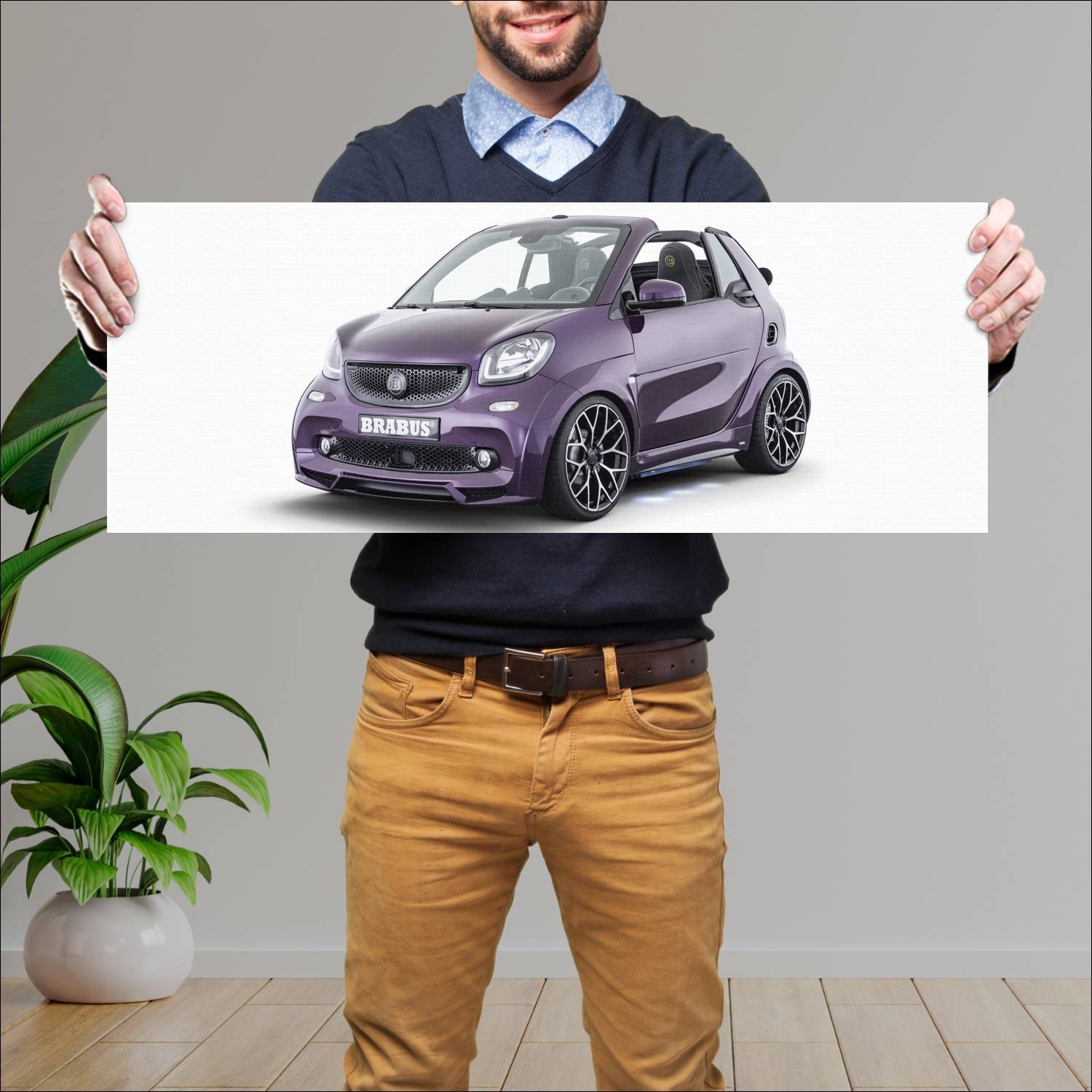 Cuadro grande 30x80cm 2019 brabus ultimate e based 165 Smart