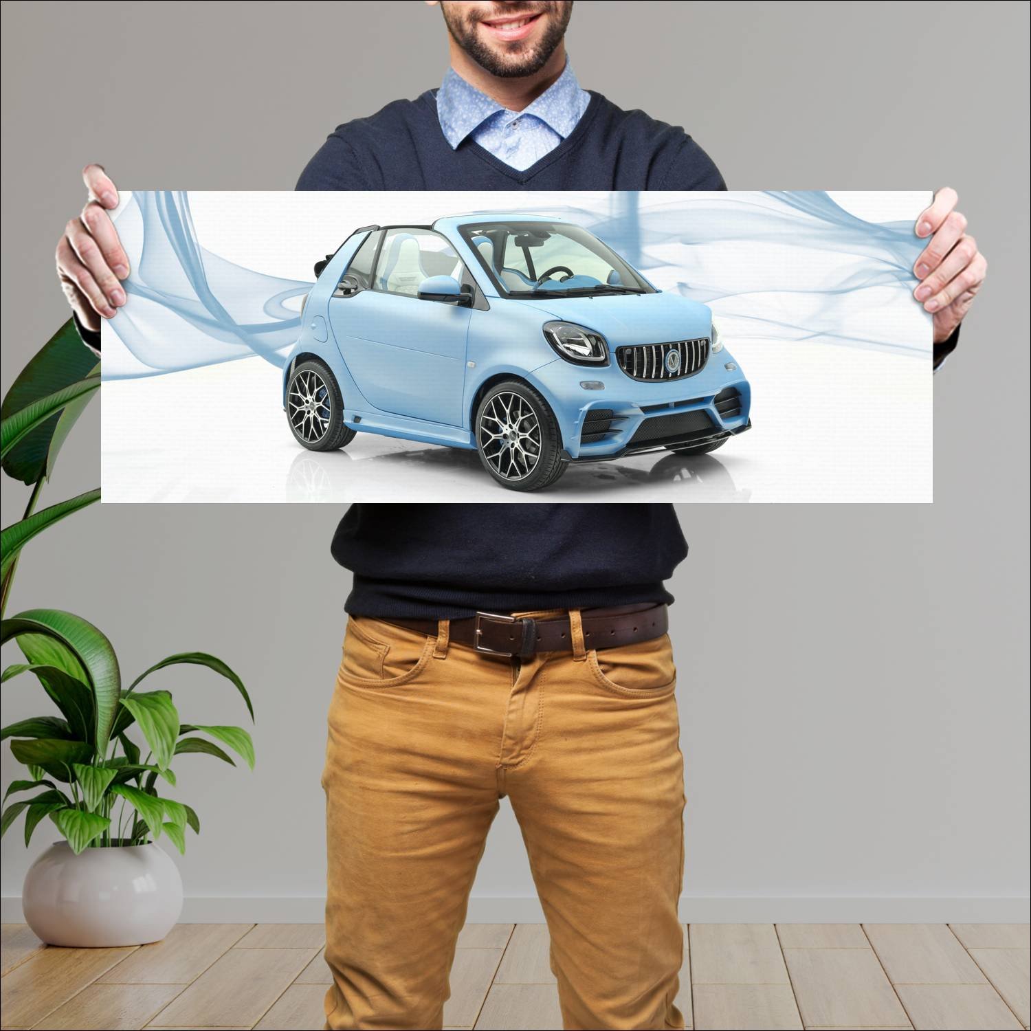 Cuadro grande 30x80cm 2019 smart fortwo cabrio by 169 Smart