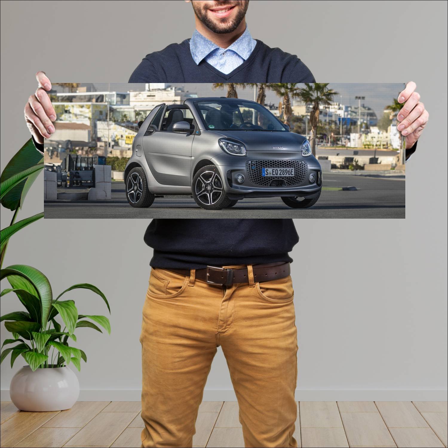 Cuadro grande 30x80cm 2020 smart eq fortwo cabrio 175 Smart