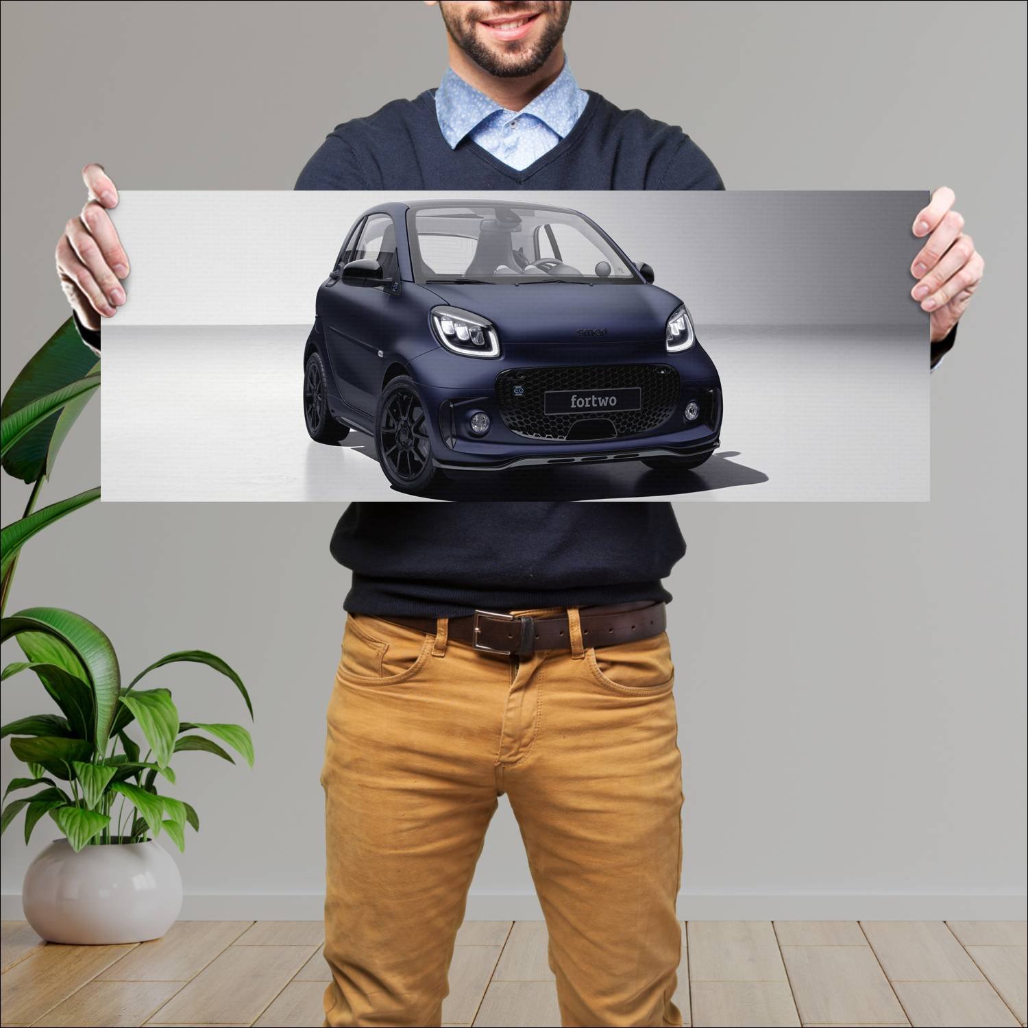 Cuadro grande 30x80cm 2021 smart eq fortwo bluedaw 179 Smart