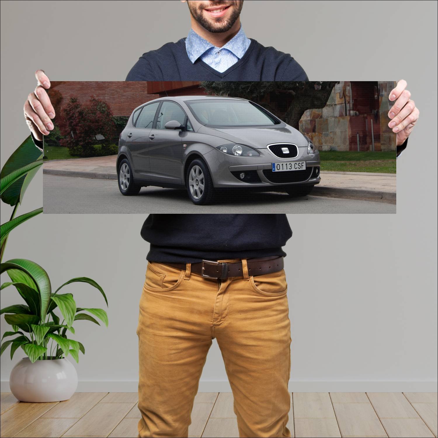 Cuadro grande 30x80cm 2004 seat altea auto 45 Seat