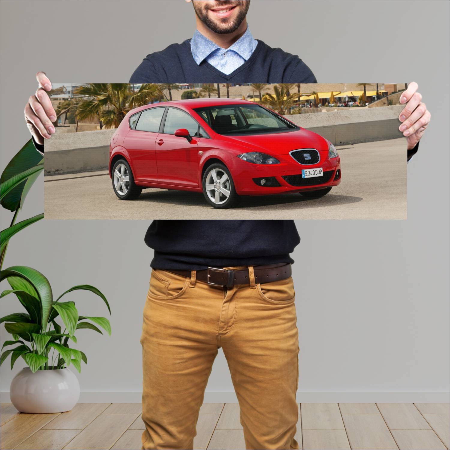 Cuadro grande 30x80cm 2005 seat leon auto 51 Seat