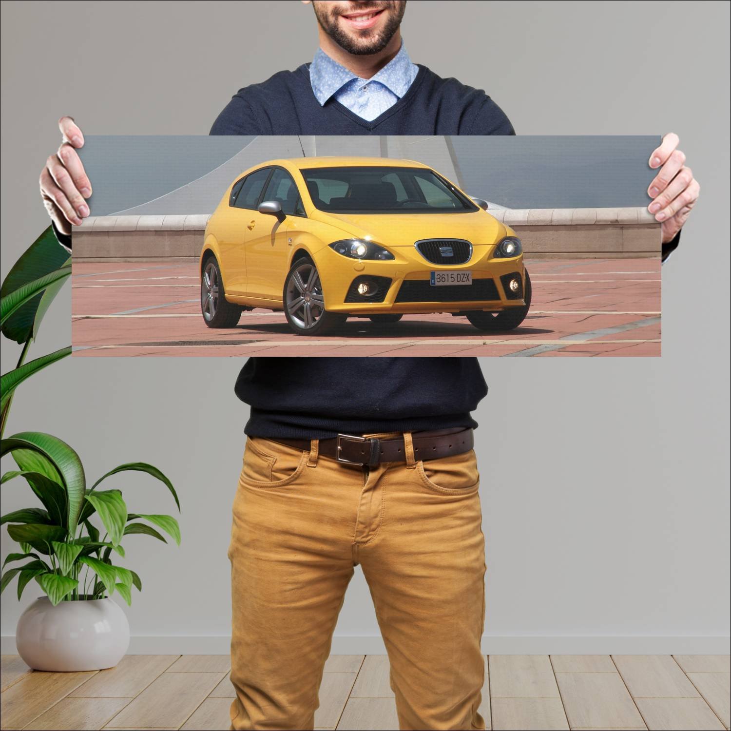 Cuadro grande 30x80cm 2006 seat leon fr auto 63 Seat