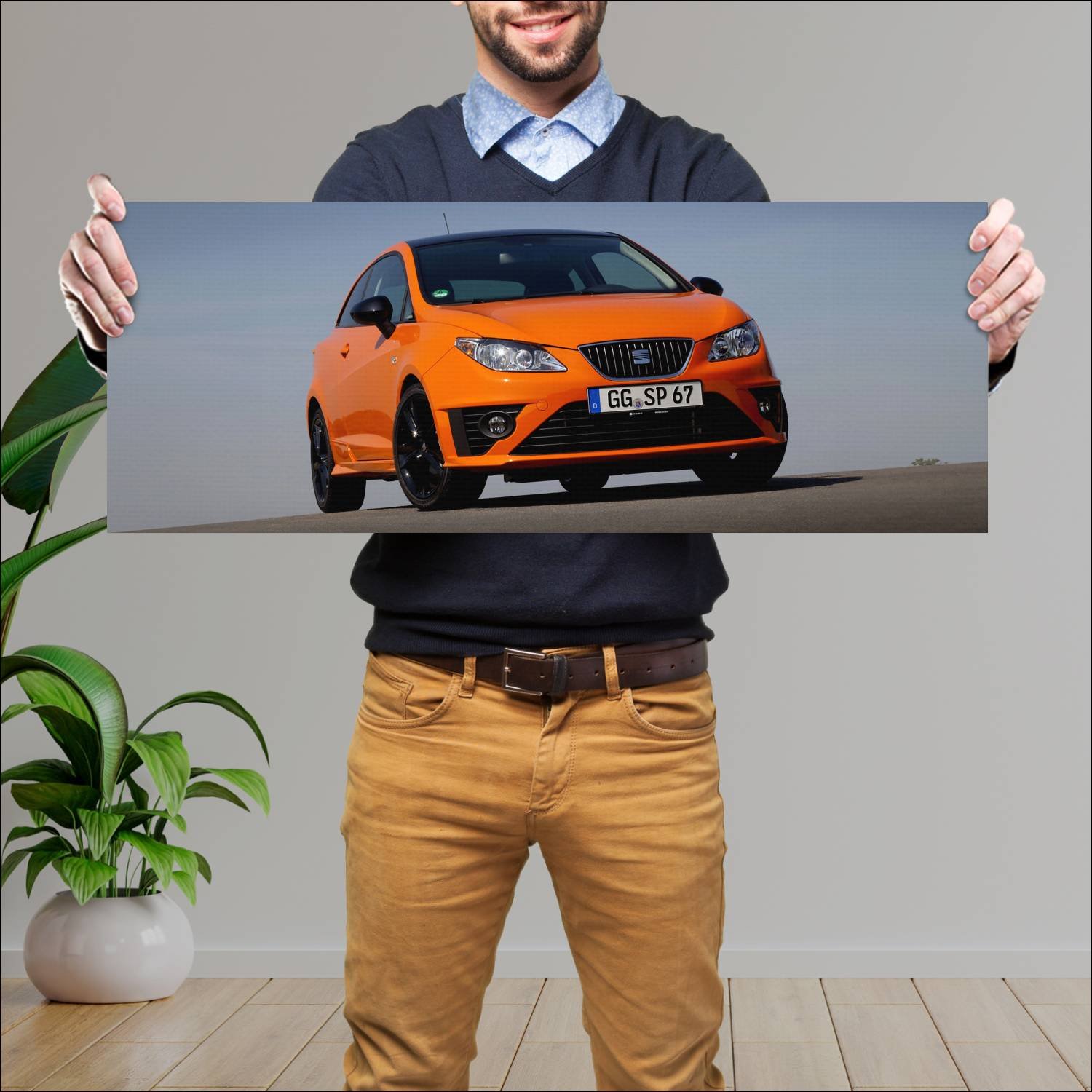 Cuadro grande 30x80cm 2010 seat ibiza sc sport lim 138 Seat