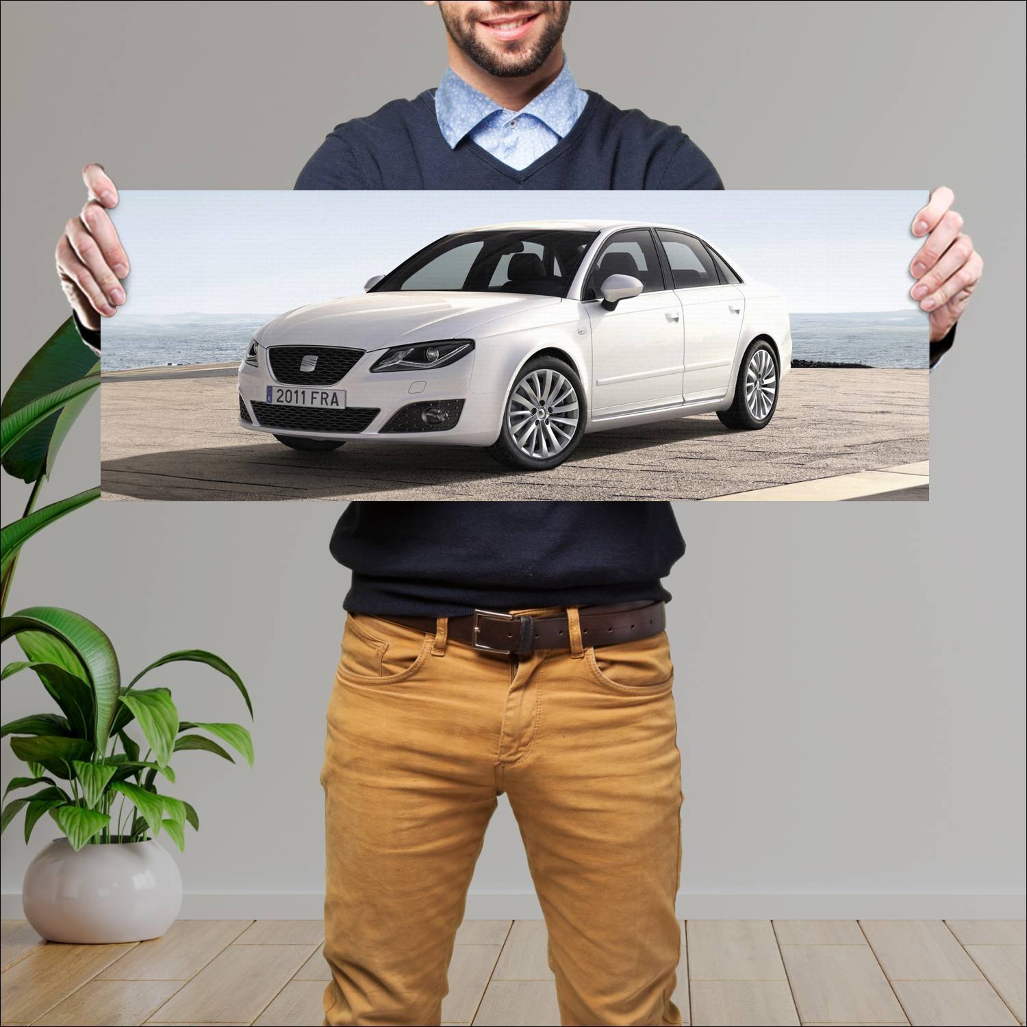 Cuadro grande 30x80cm 2011 seat exeo auto 144 Seat