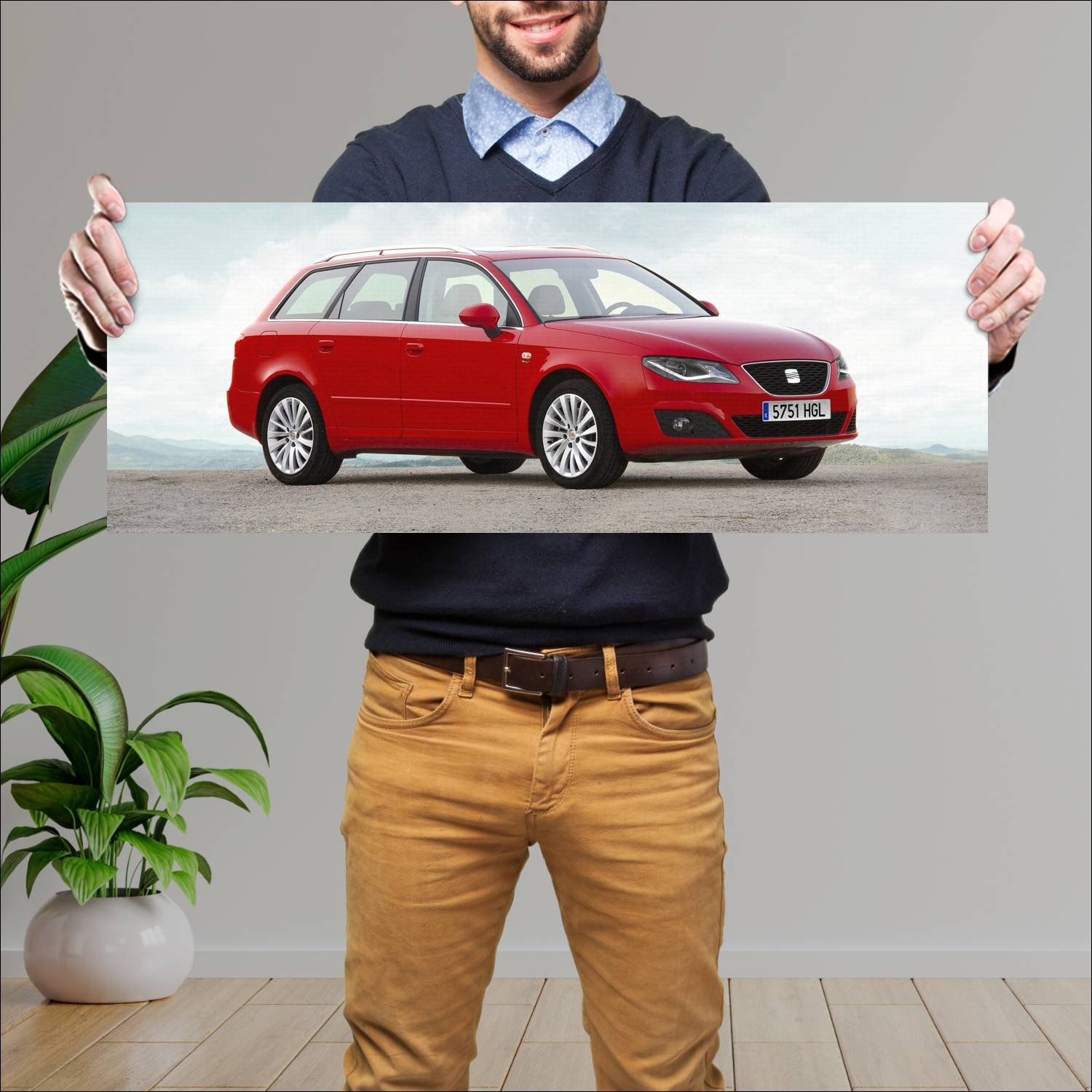 Cuadro grande 30x80cm 2011 seat exeo st auto 145 Seat