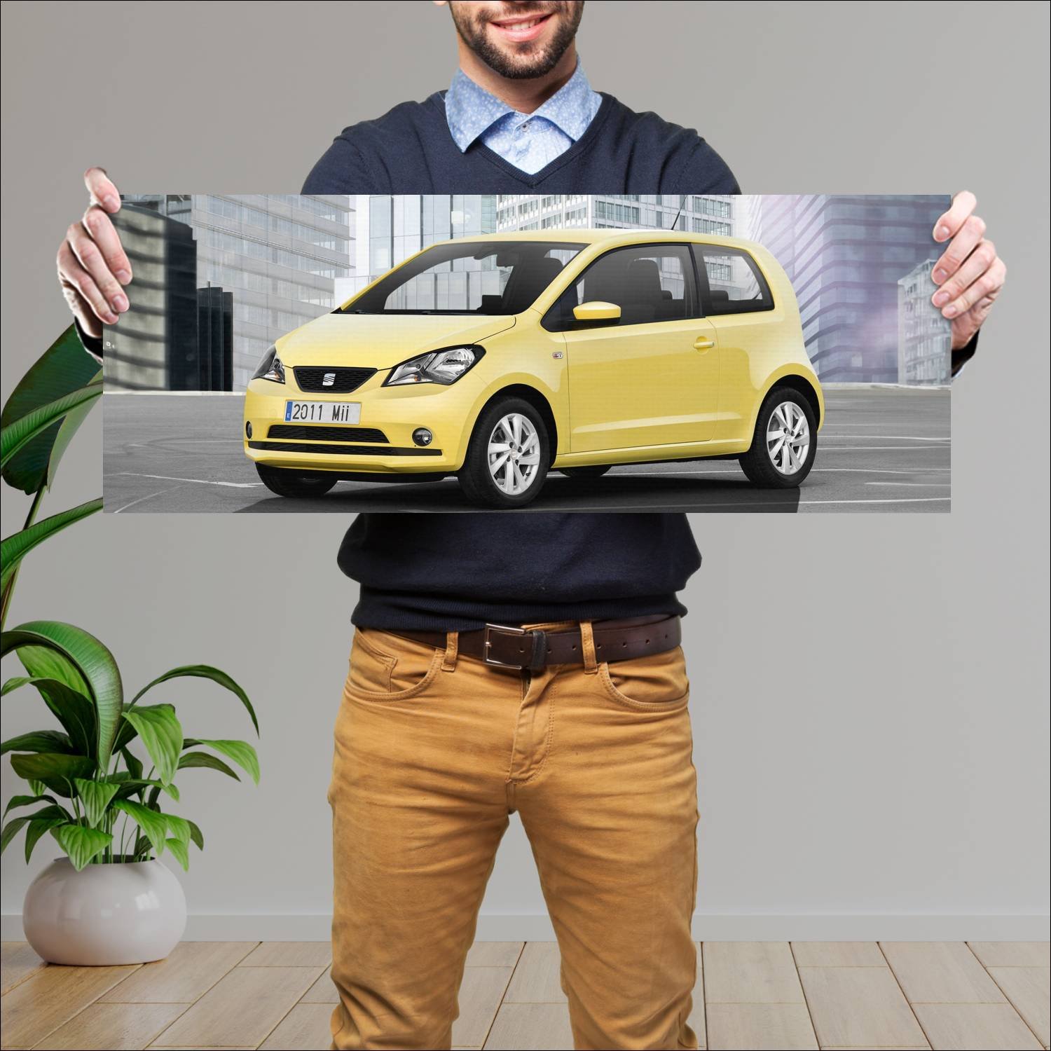 Cuadro grande 30x80cm 2011 seat mii 3 door Seat